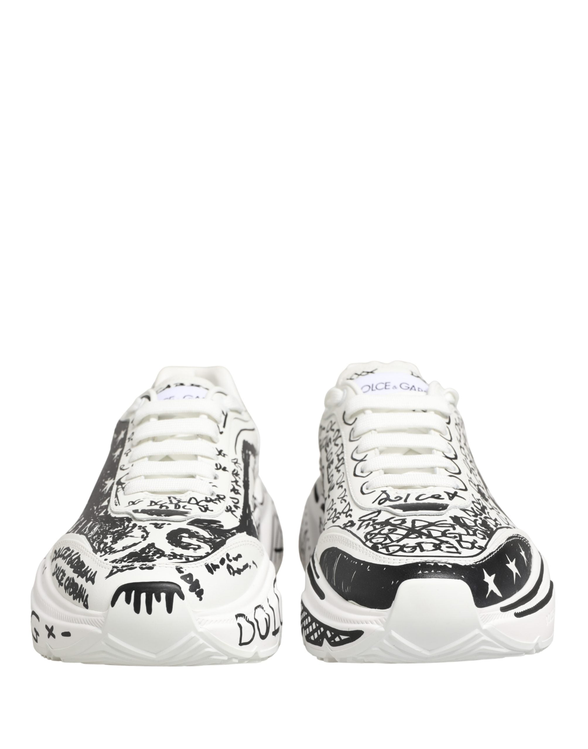 Dolce & Gabbana Weiße Daymaster Graffiti Low-Top Sneaker Schuhe