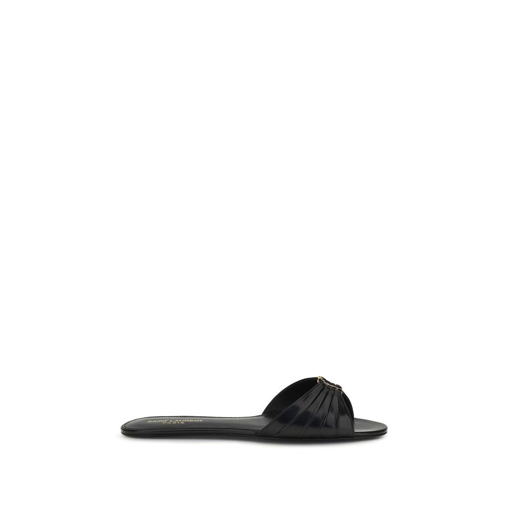Saint Laurent Schwarze Bos Taurus Kalbsleder-Sandalen