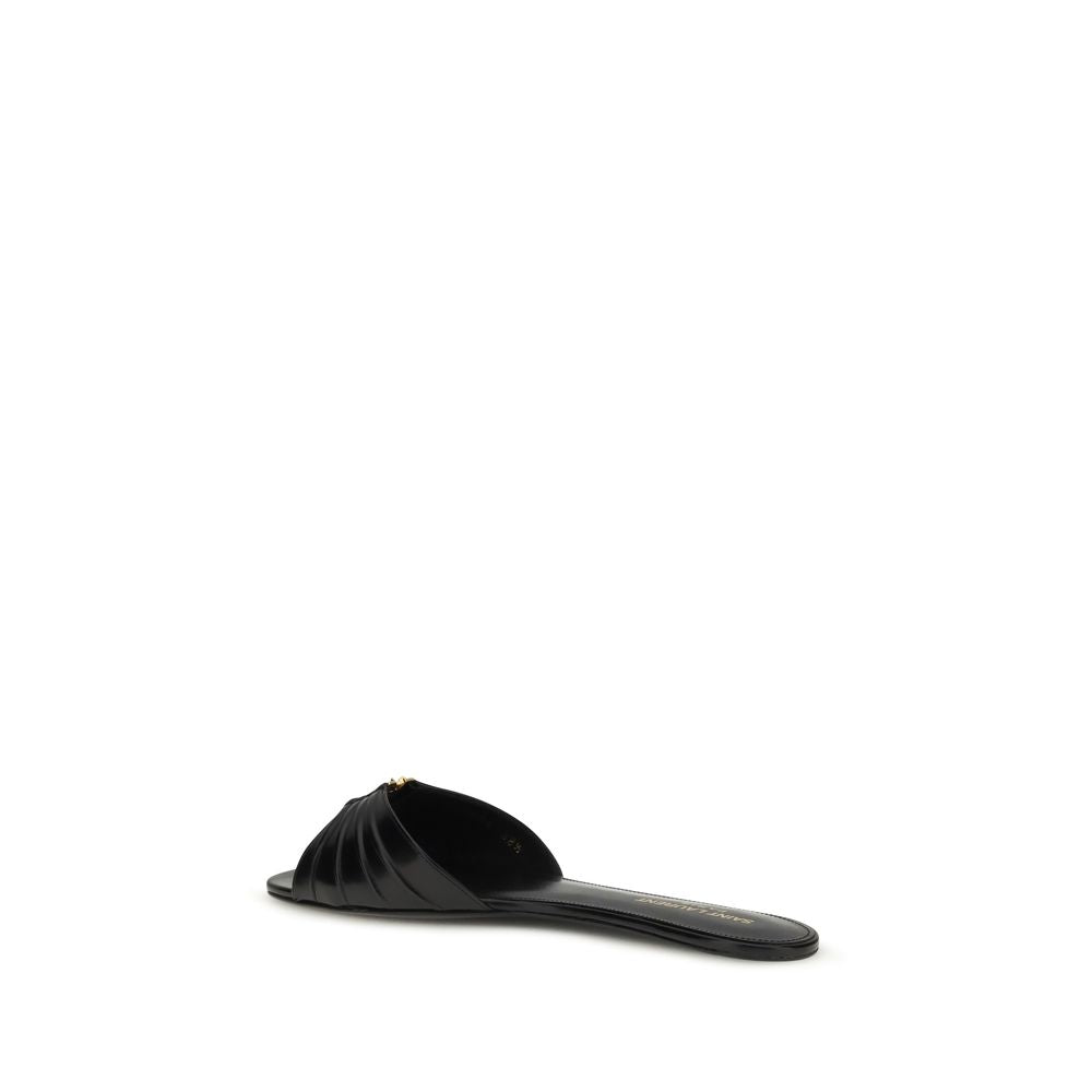 Saint Laurent Schwarze Bos Taurus Kalbsleder-Sandalen