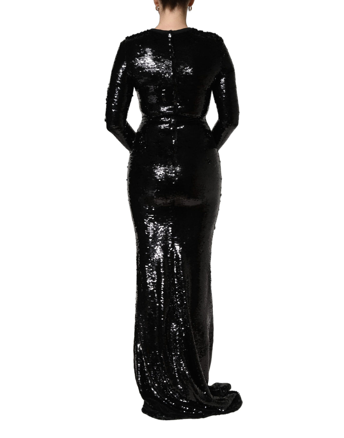 Dolce & Gabbana Schwarzes Bodycon-Abendkleid mit Pailletten im Meerjungfrauen-Stil