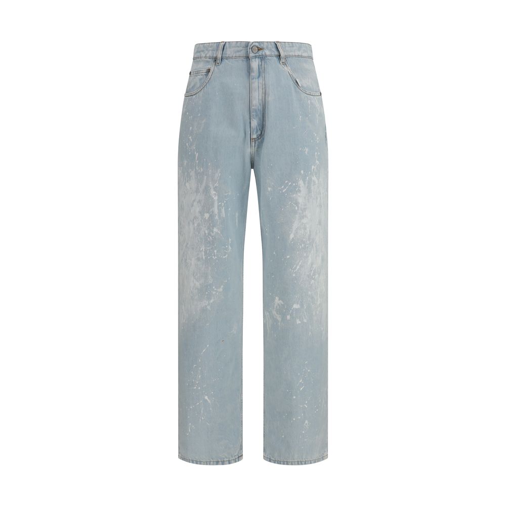 MM6 Blaue Jeans aus Baumwolle im geraden Schnitt