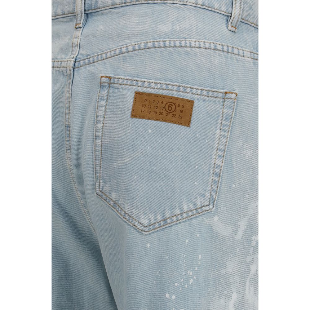 MM6 Blaue Jeans aus Baumwolle im geraden Schnitt