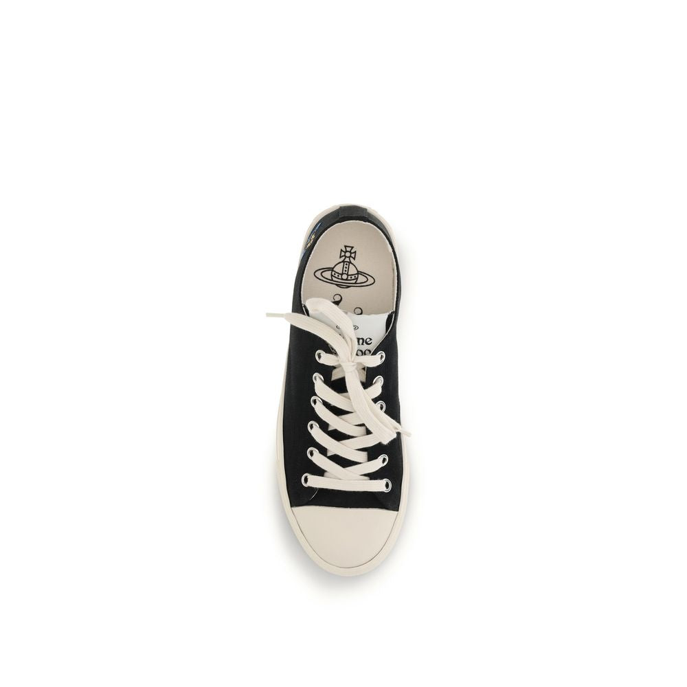 Vivienne Westwood Schwarze Stoff-Sneaker mit niedrigem Schaft