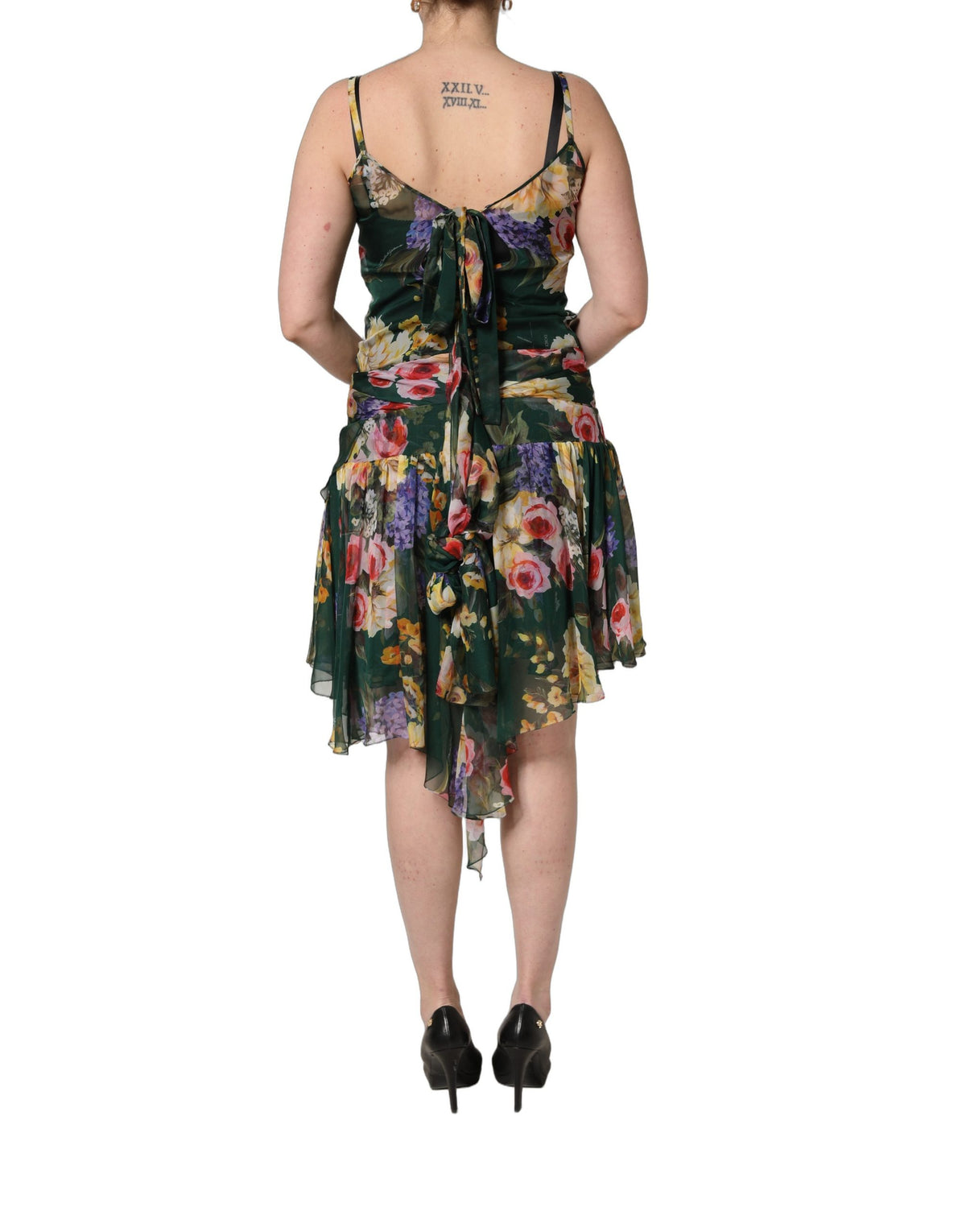 Dolce & Gabbana Ärmelloses Minikleid mit mehrfarbigem Blumenprint