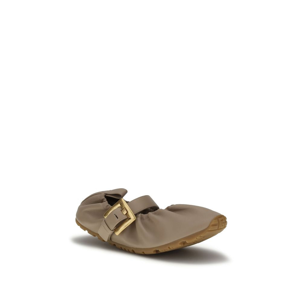 Balmain Beige Lamm Ovis Aries Aries Ballerinas