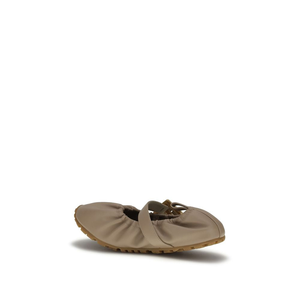 Balmain Beige Lamm Ovis Aries Aries Ballerinas