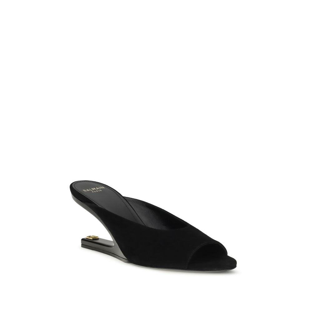 Balmain Schwarze Mules aus Ziegenleder