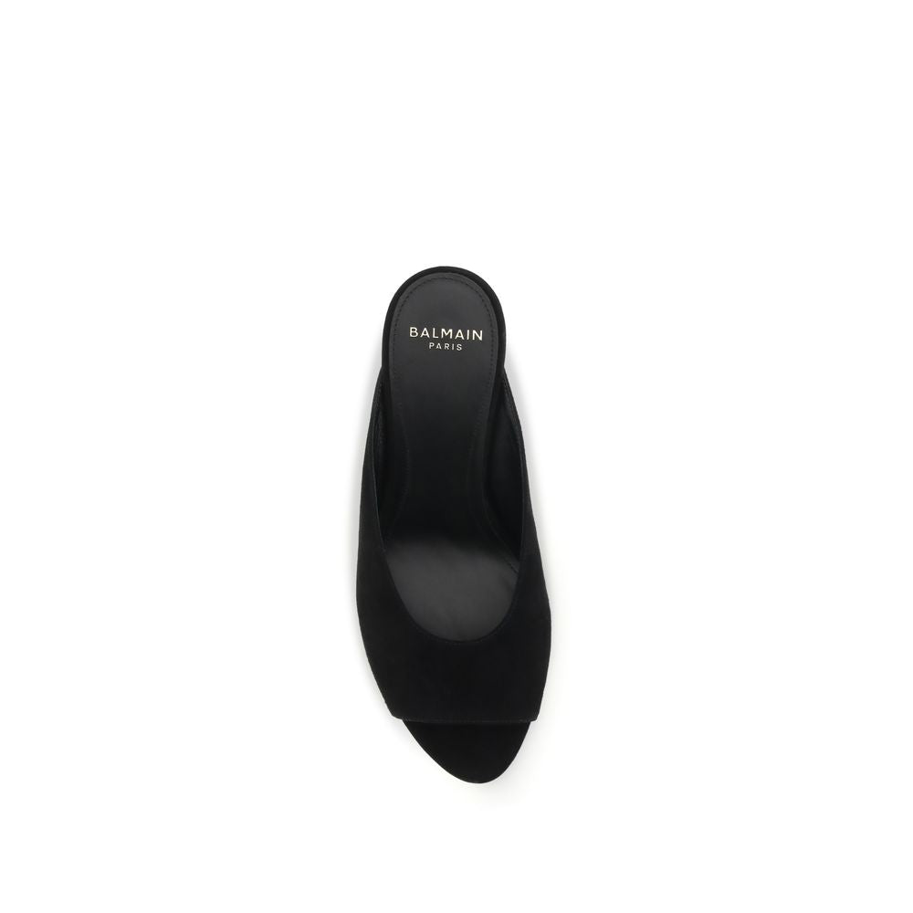Balmain Schwarze Mules aus Ziegenleder