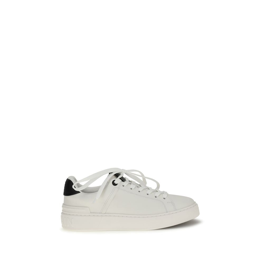 Balmain Schwarze Bos Taurus Kalbsleder Low-Top-Sneaker