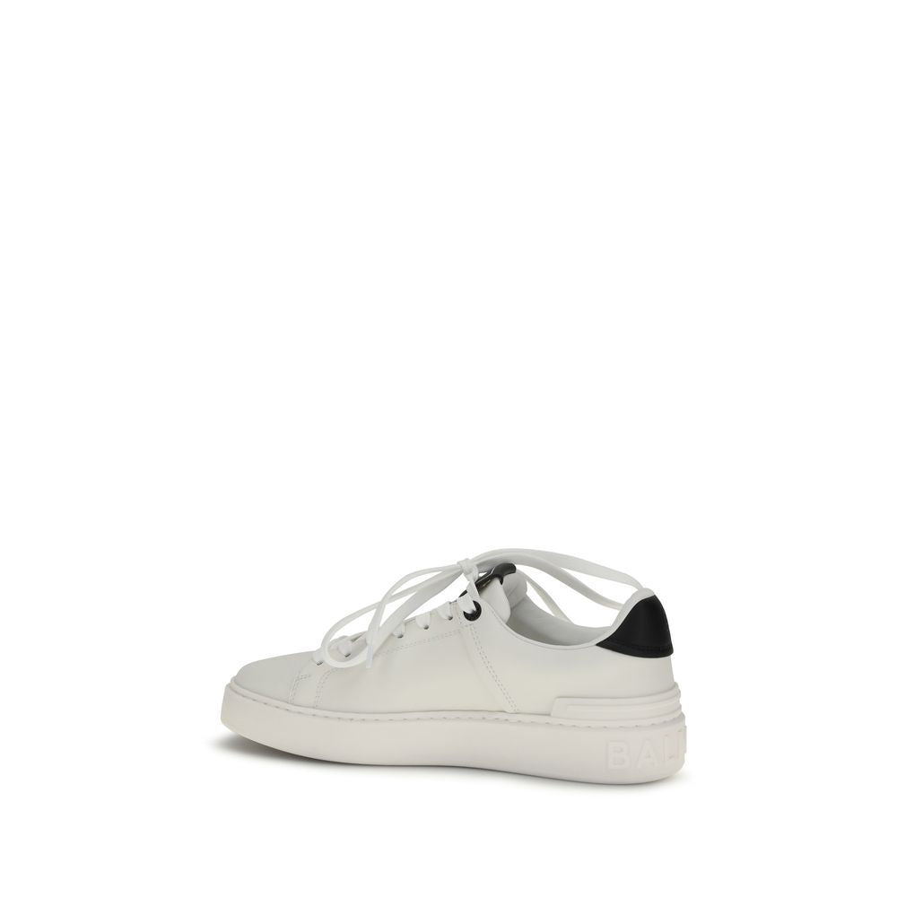 Balmain Schwarze Bos Taurus Kalbsleder Low-Top-Sneaker