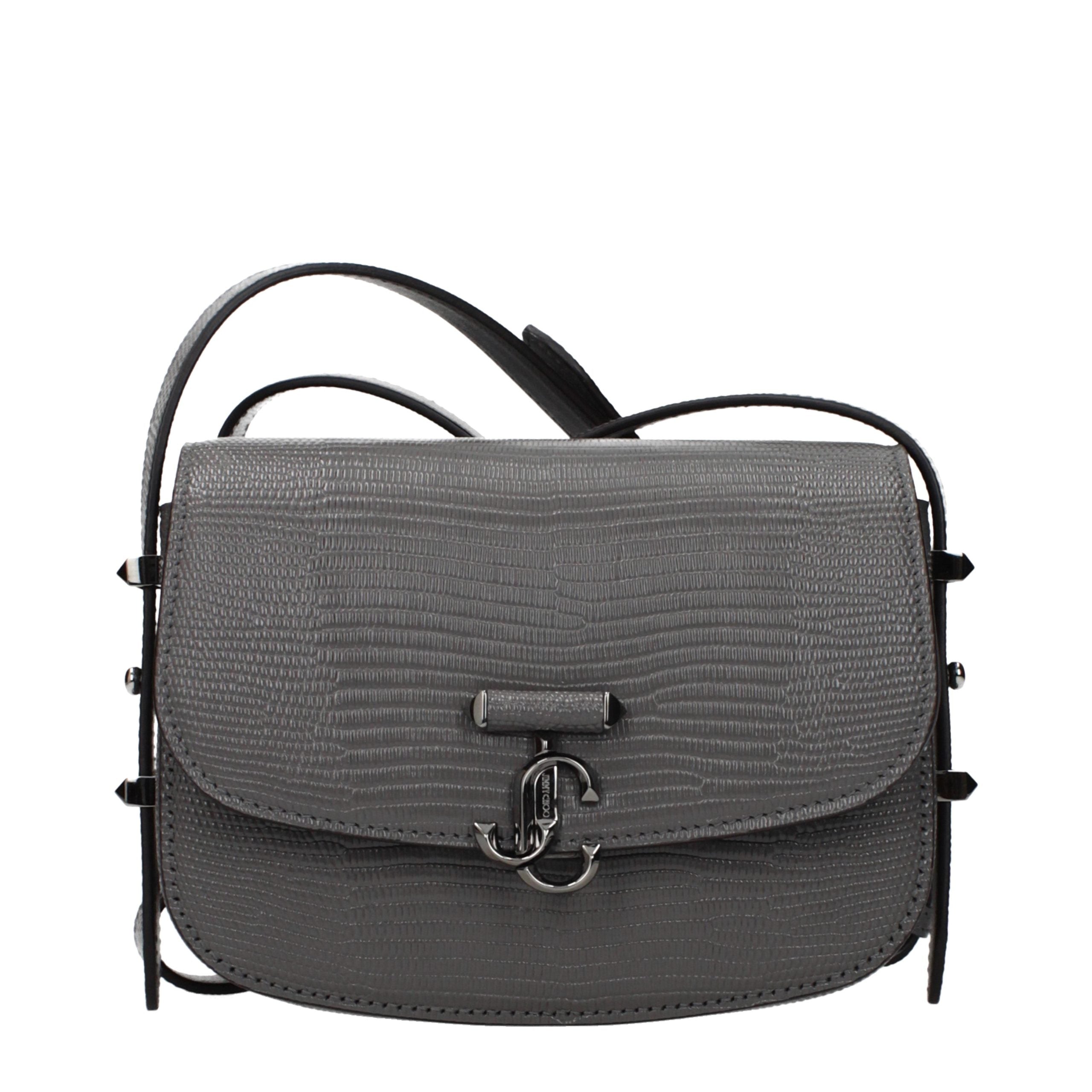 Jimmy Choo Graue Leder Schultertasche