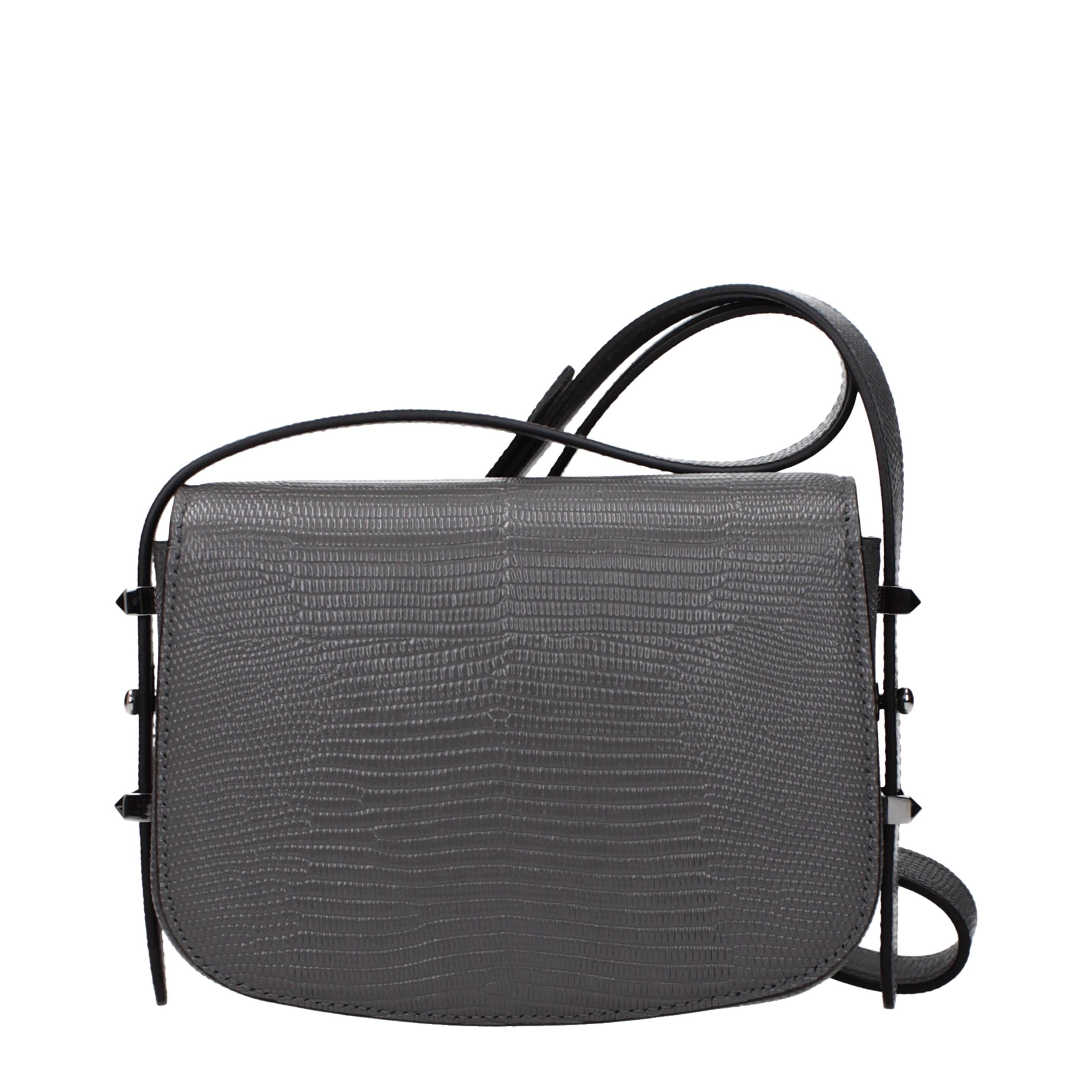 Jimmy Choo Graue Leder Schultertasche