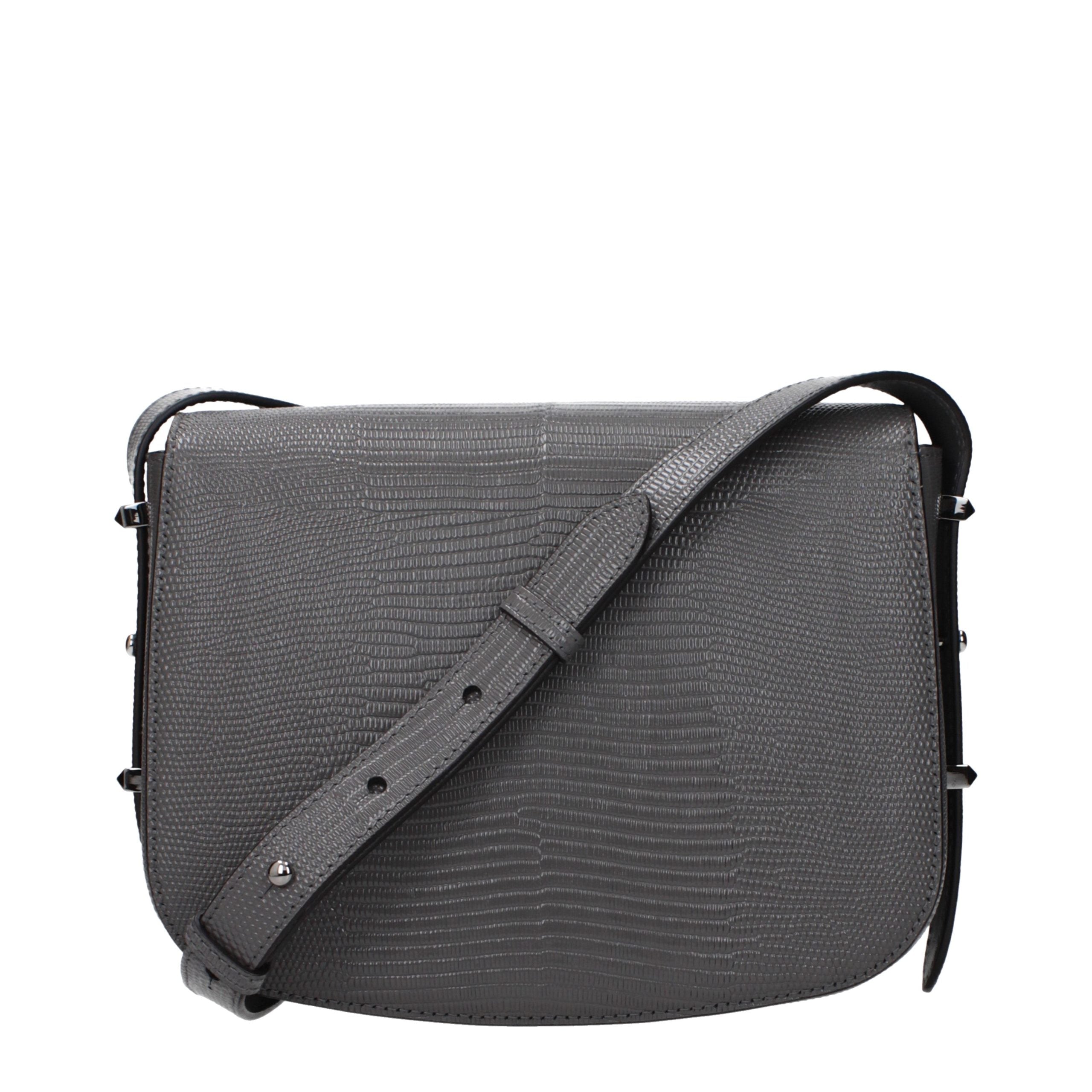 Jimmy Choo Graue Leder Umhängetasche