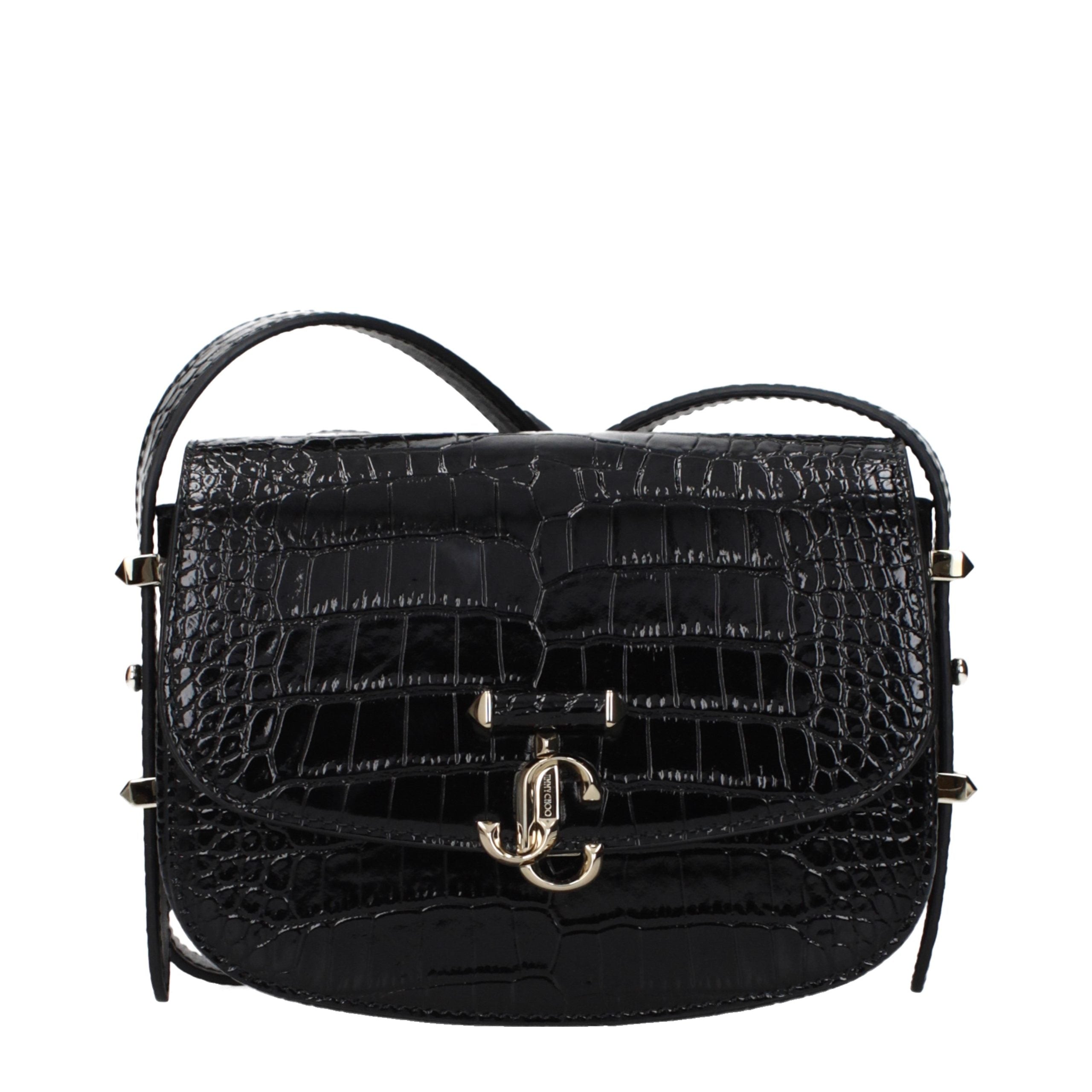 Jimmy Choo Schwarze Leder Umhängetasche