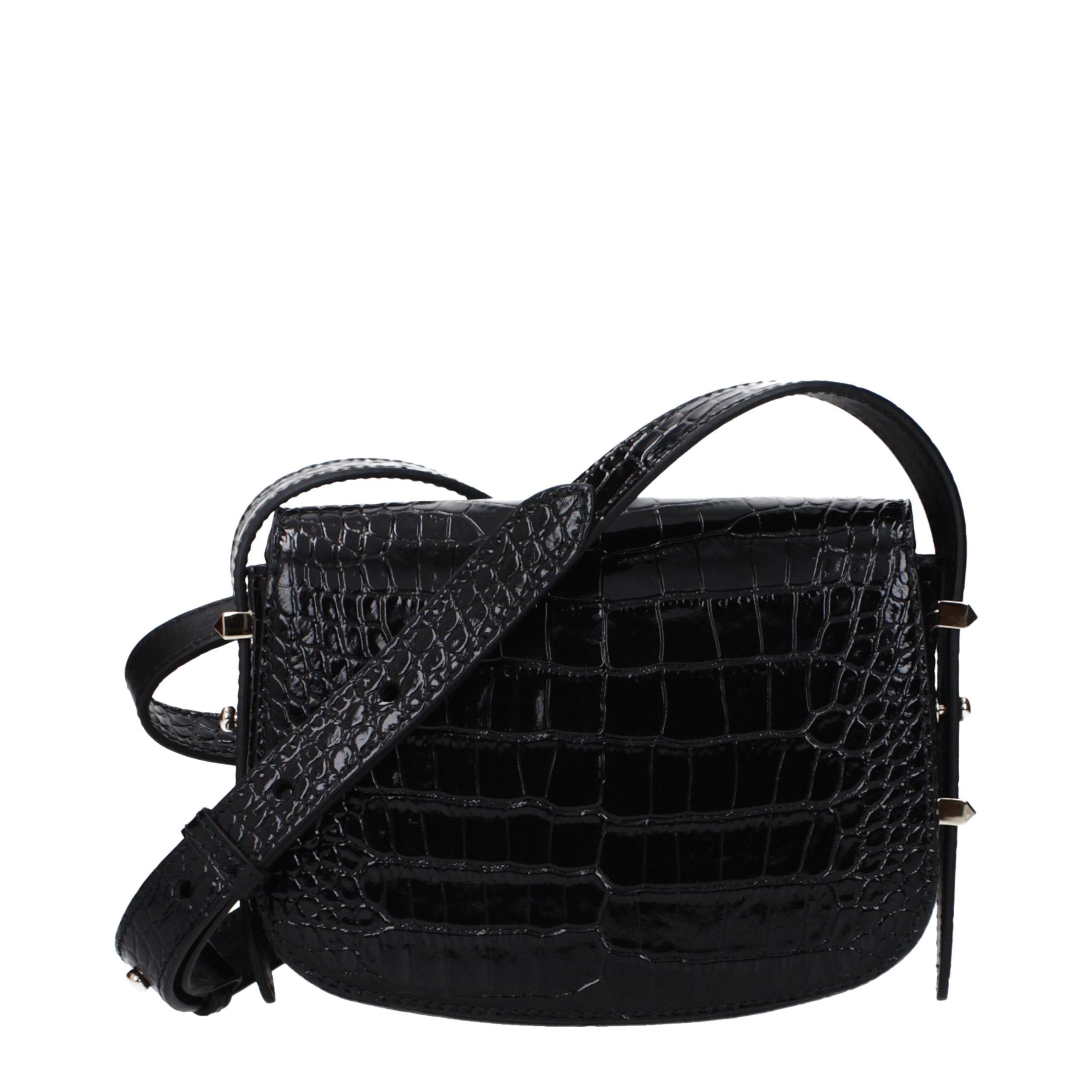 Jimmy Choo Schwarze Leder Umhängetasche