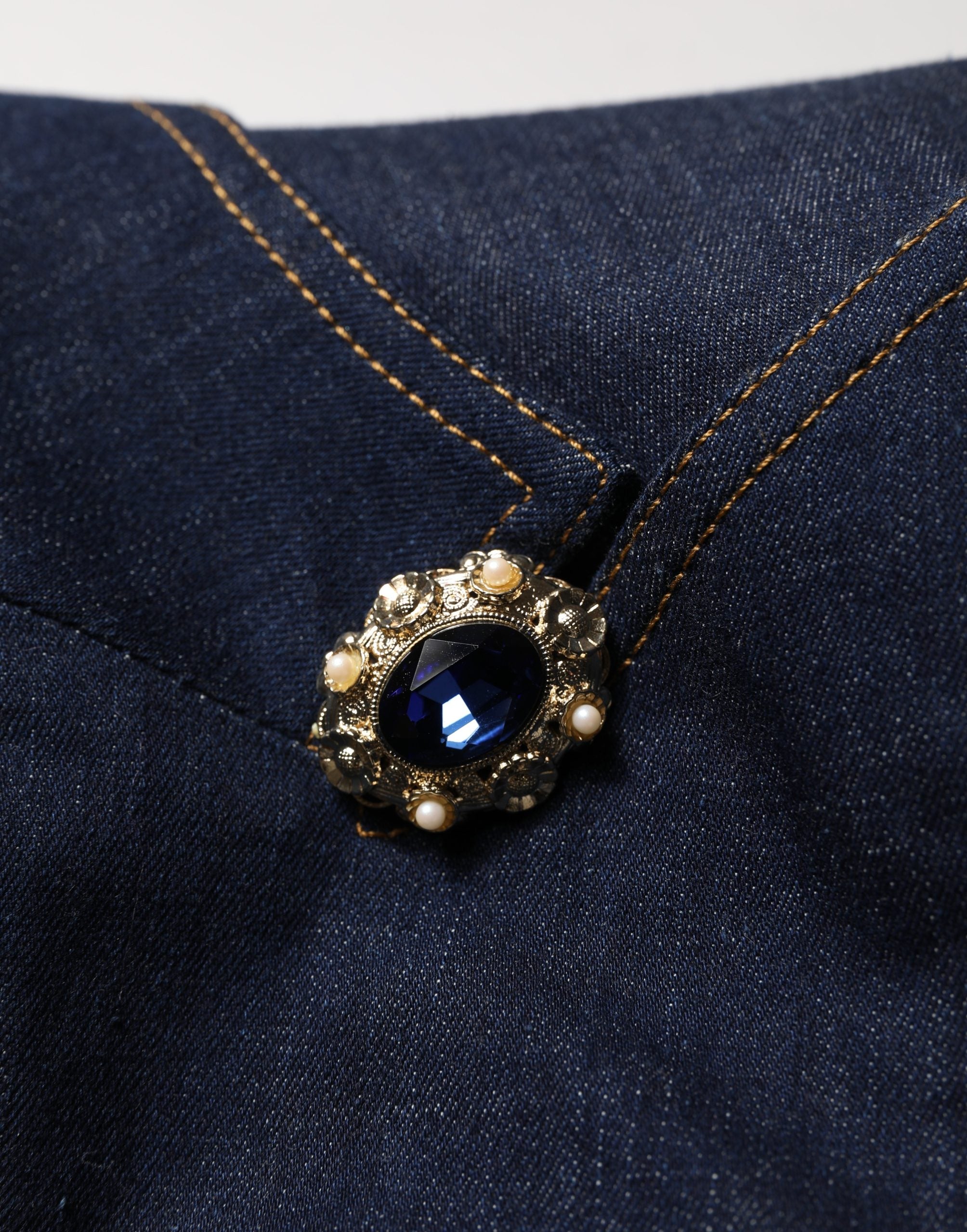 Dolce & Gabbana Dunkelblaue Jeans-Sakko mit Einreiher