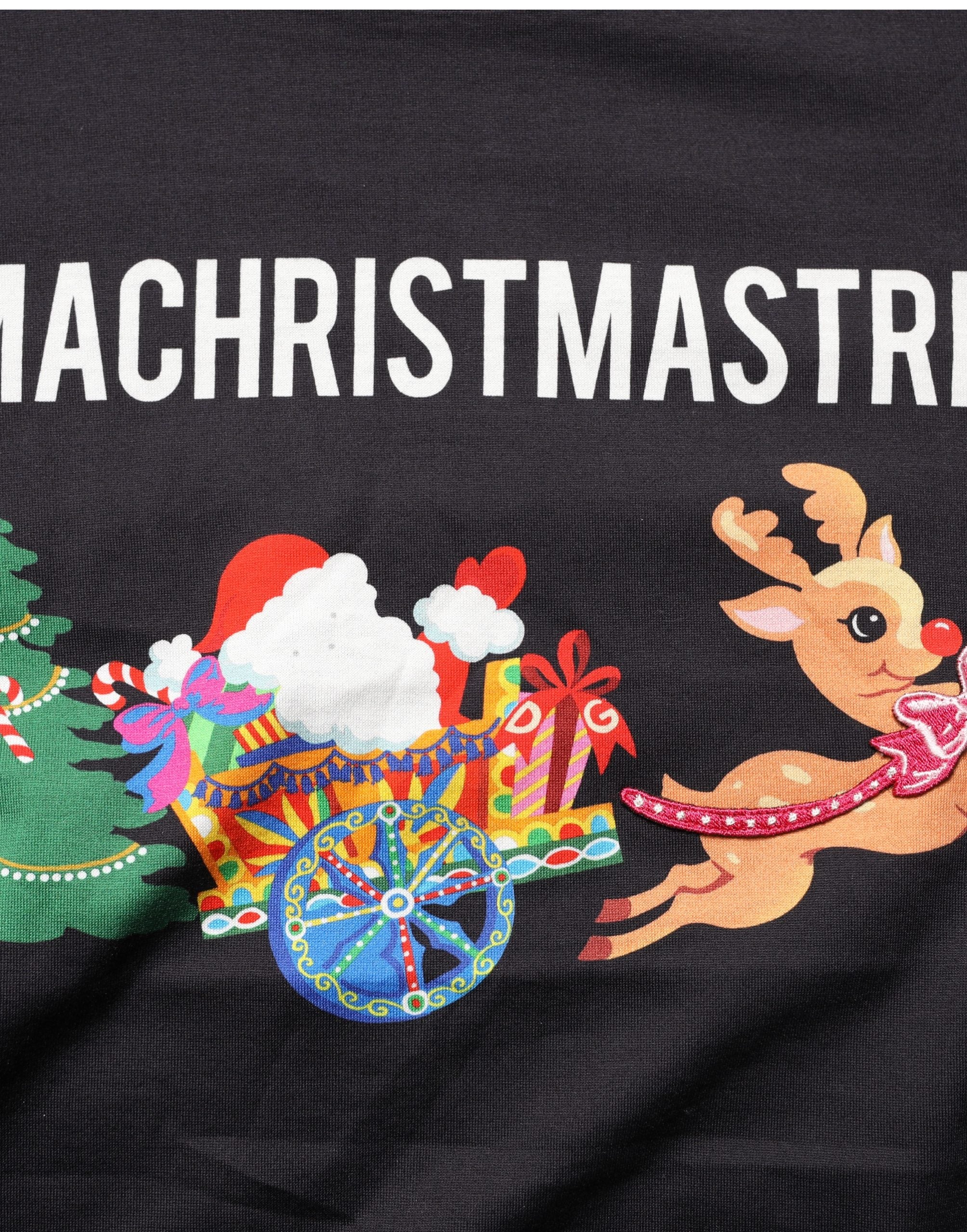 Dolce & Gabbana Schwarzes Baumwoll-T-Shirt mit #IAMACHRISTMASTREE Print