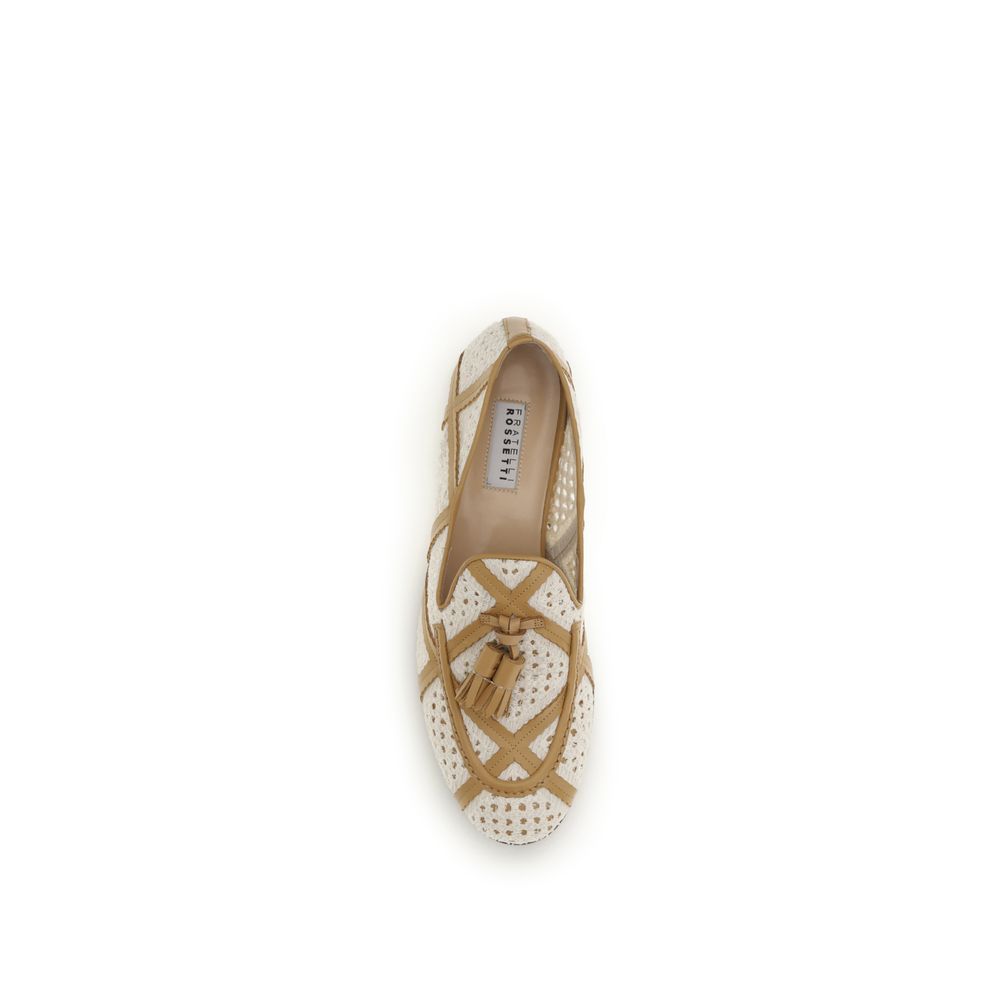 Fratelli Rossetti Beige Leinen Slipper-Loafer