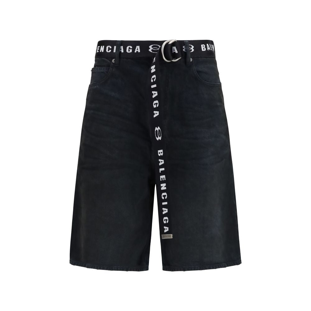 Balenciaga Schwarze Baumwoll-Bermudashorts