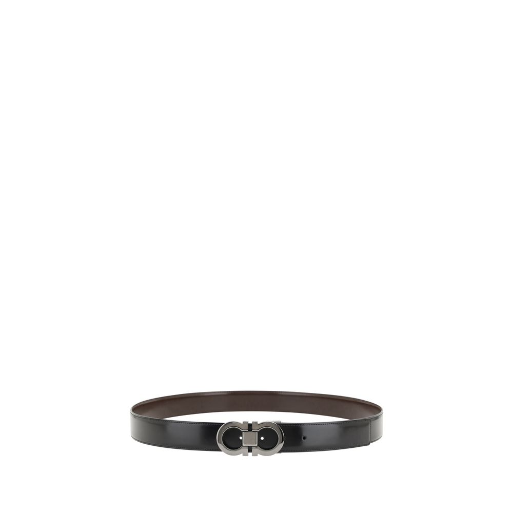 Ferragamo Schwarzer Kalbsleder Bos Taurus Regular Gürtel