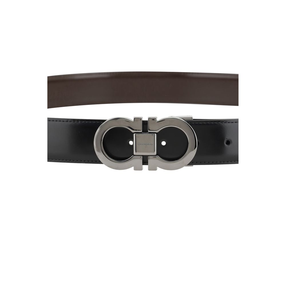 Ferragamo Schwarzer Kalbsleder Bos Taurus Regular Gürtel