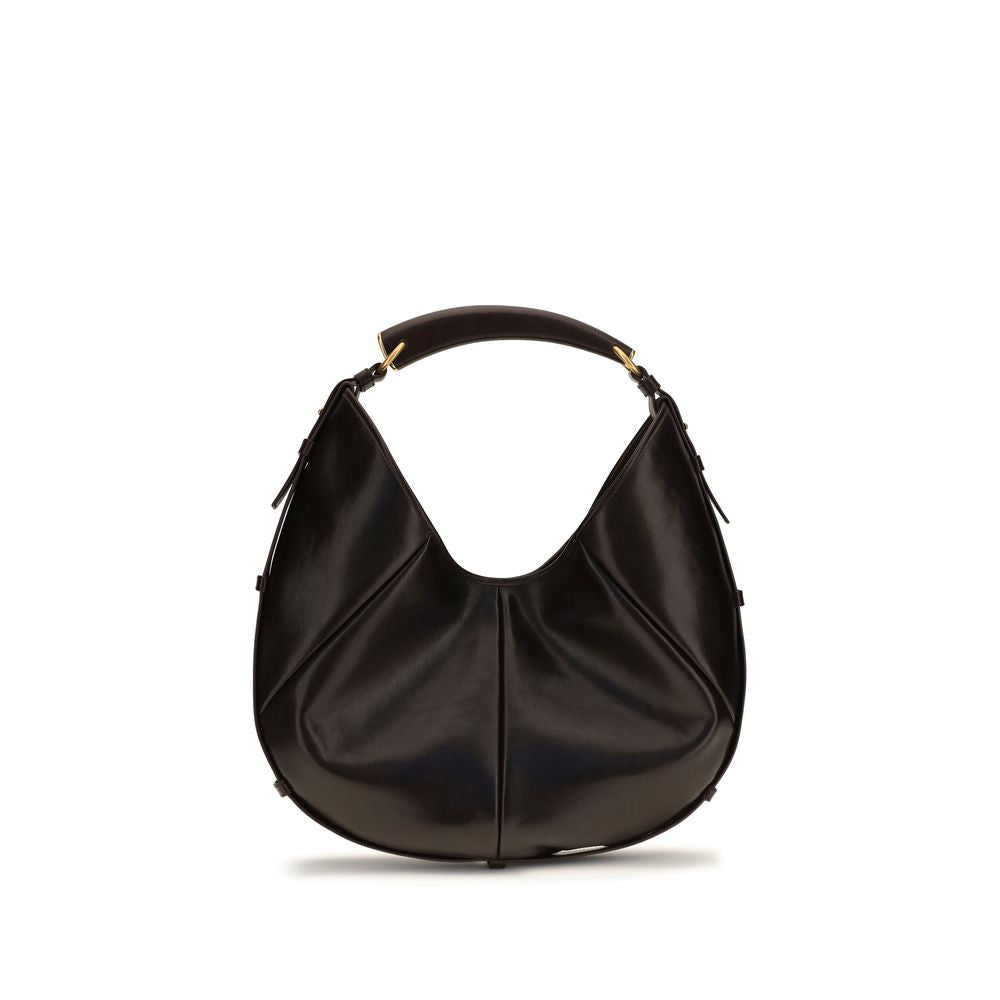 Saint Laurent Braune Kalbsleder Bos Taurus Schultertasche