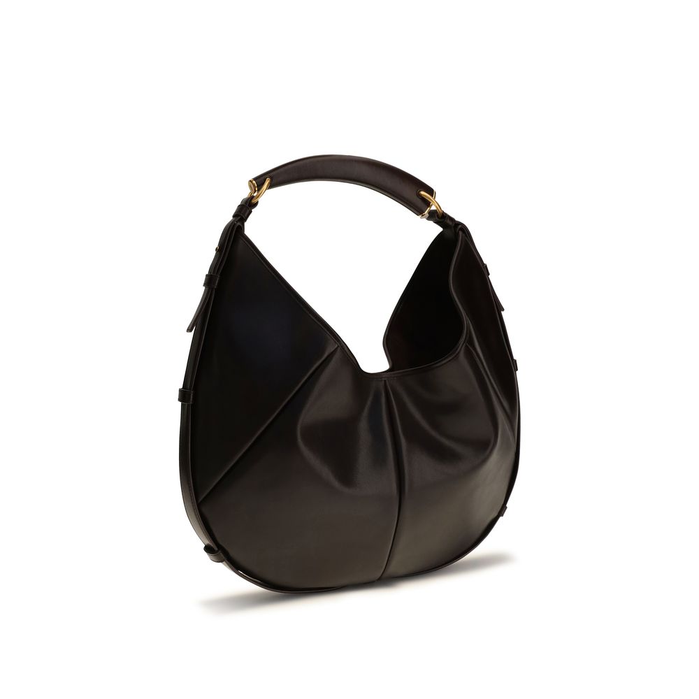 Saint Laurent Braune Kalbsleder Bos Taurus Schultertasche