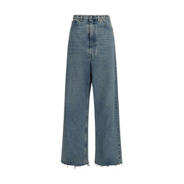 Maison Margiela Blaue High-Waist Jeans aus Baumwolle