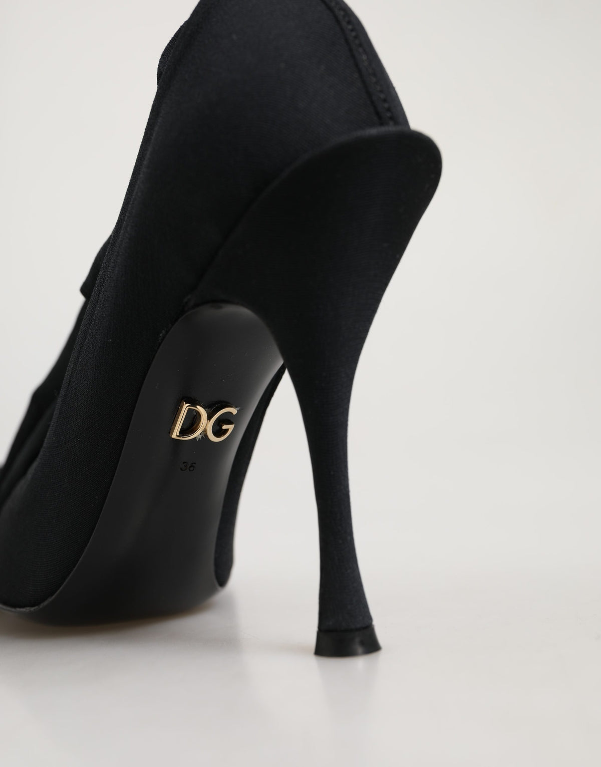 Dolce & Gabbana Schwarze Stretch-Socken Stiefel Knielang