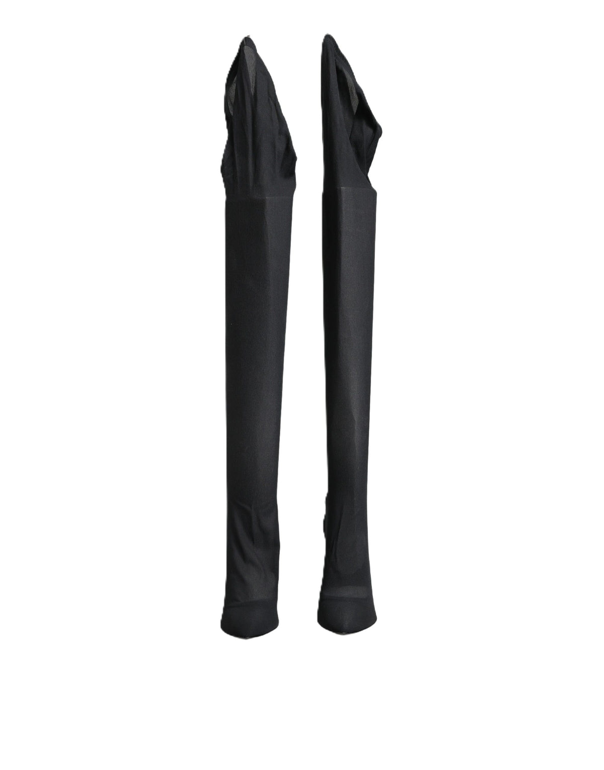 Dolce & Gabbana Schwarze Stretch-Socken Stiefel Knielang