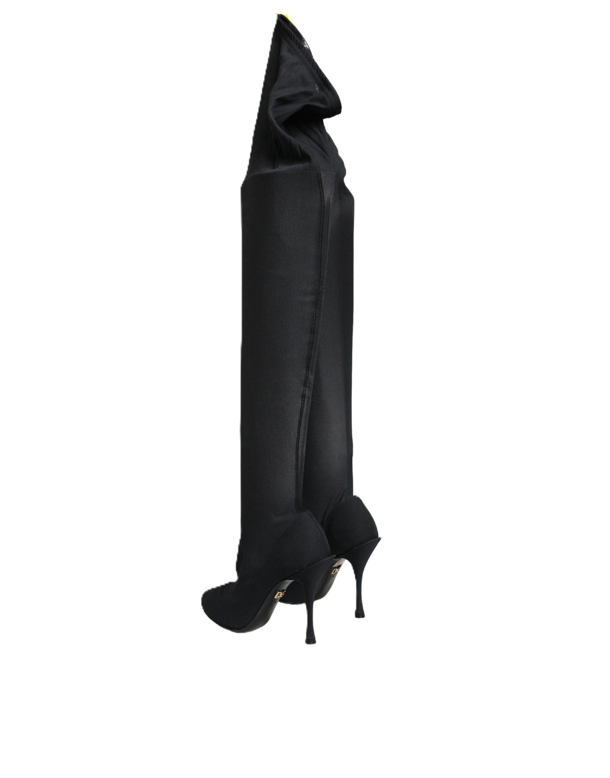 Dolce & Gabbana Schwarze Stretch-Socken Stiefel Knielang