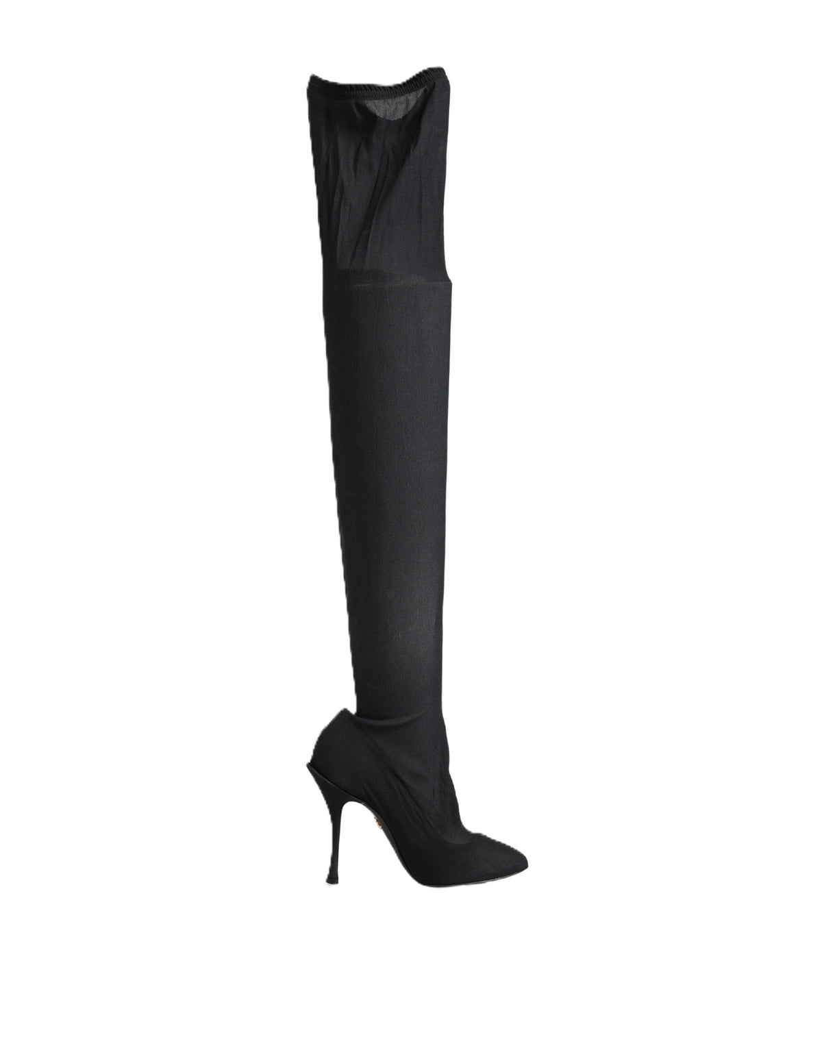 Dolce & Gabbana Schwarze Stretch-Socken Stiefel Knielang