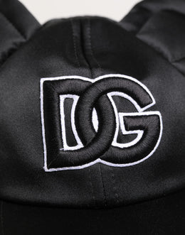 Dolce & Gabbana Herren Baseballcap aus schwarzem Samt mit Tiermotiv
