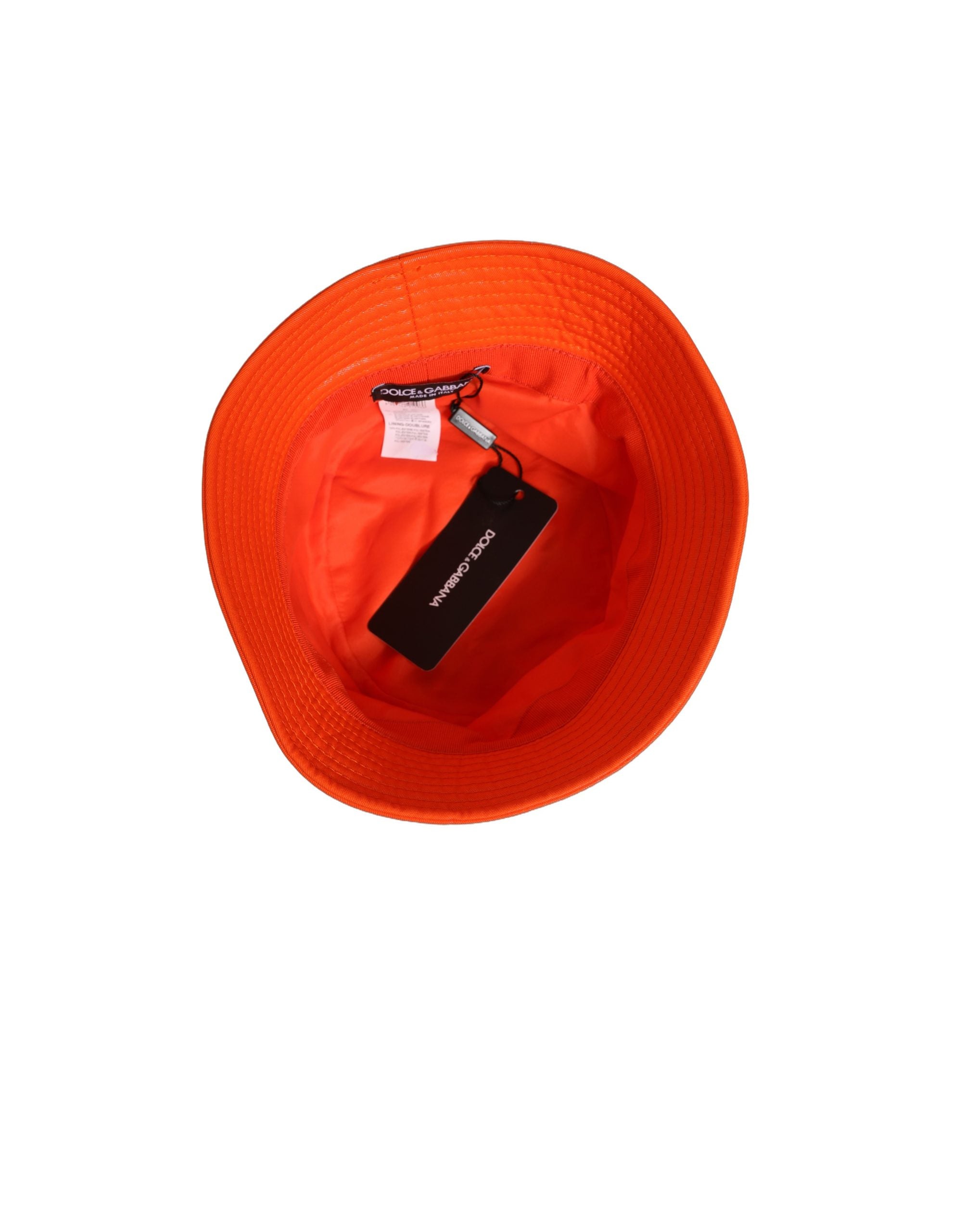 Dolce & Gabbana Fischerhut mit orangefarbenen Kristallverzierungen