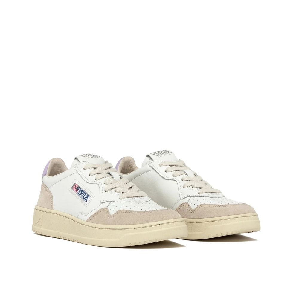 Autry Weiße Low-Top-Sneaker aus Leder