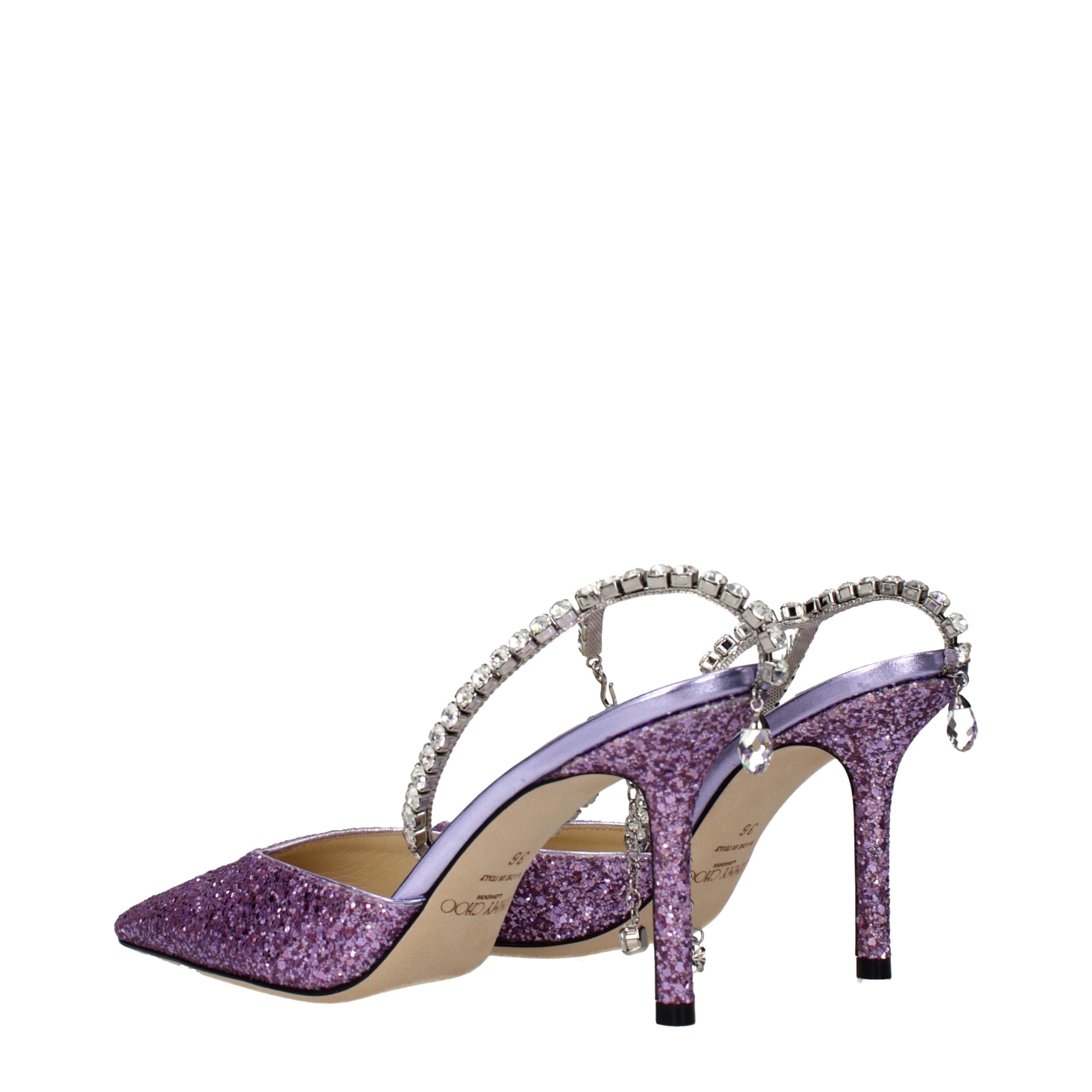 Jimmy Choo Violette Plateau-Sandalen mit Stiletto-Absatz aus Kunststoff
