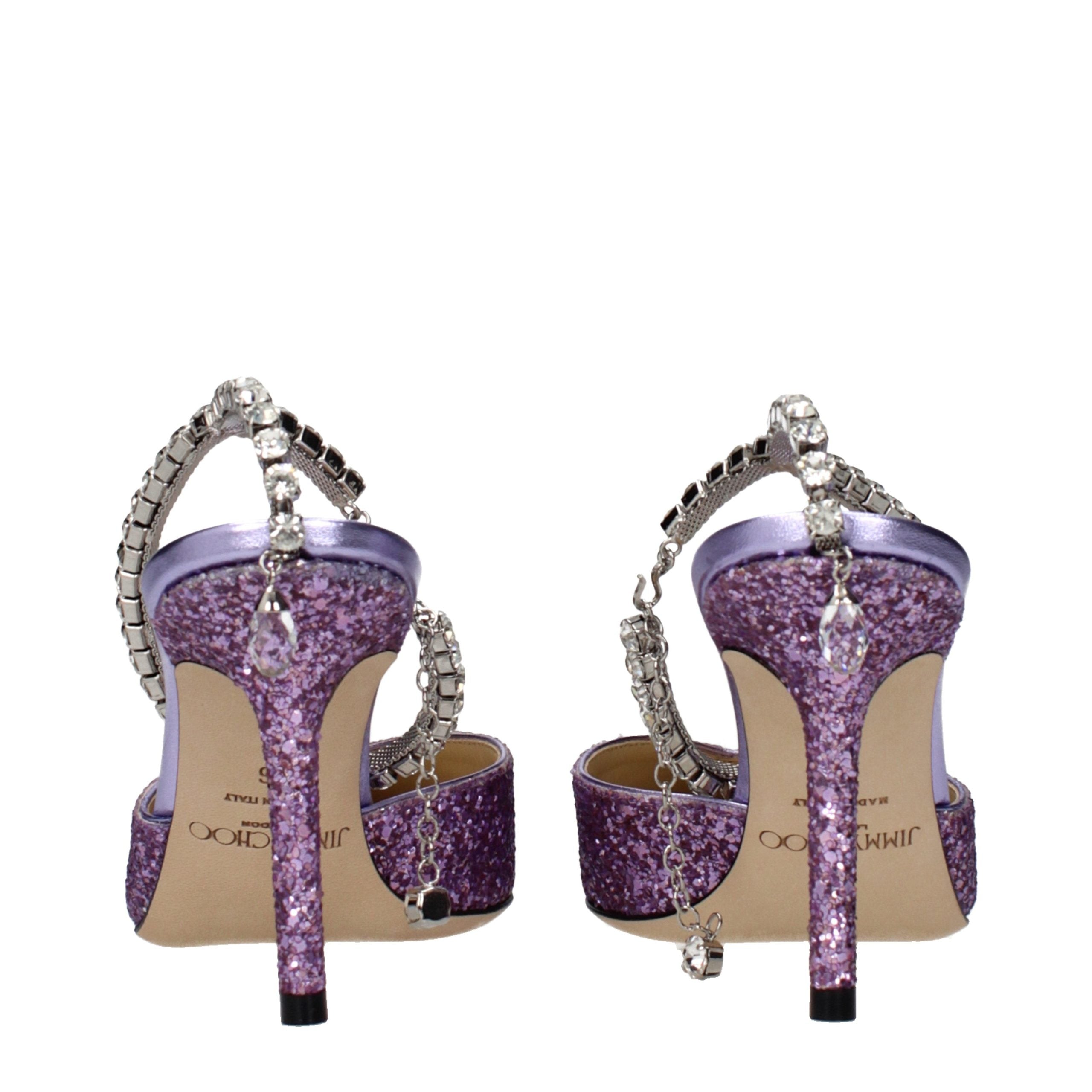 Jimmy Choo Violette Plateau-Sandalen mit Stiletto-Absatz aus Kunststoff