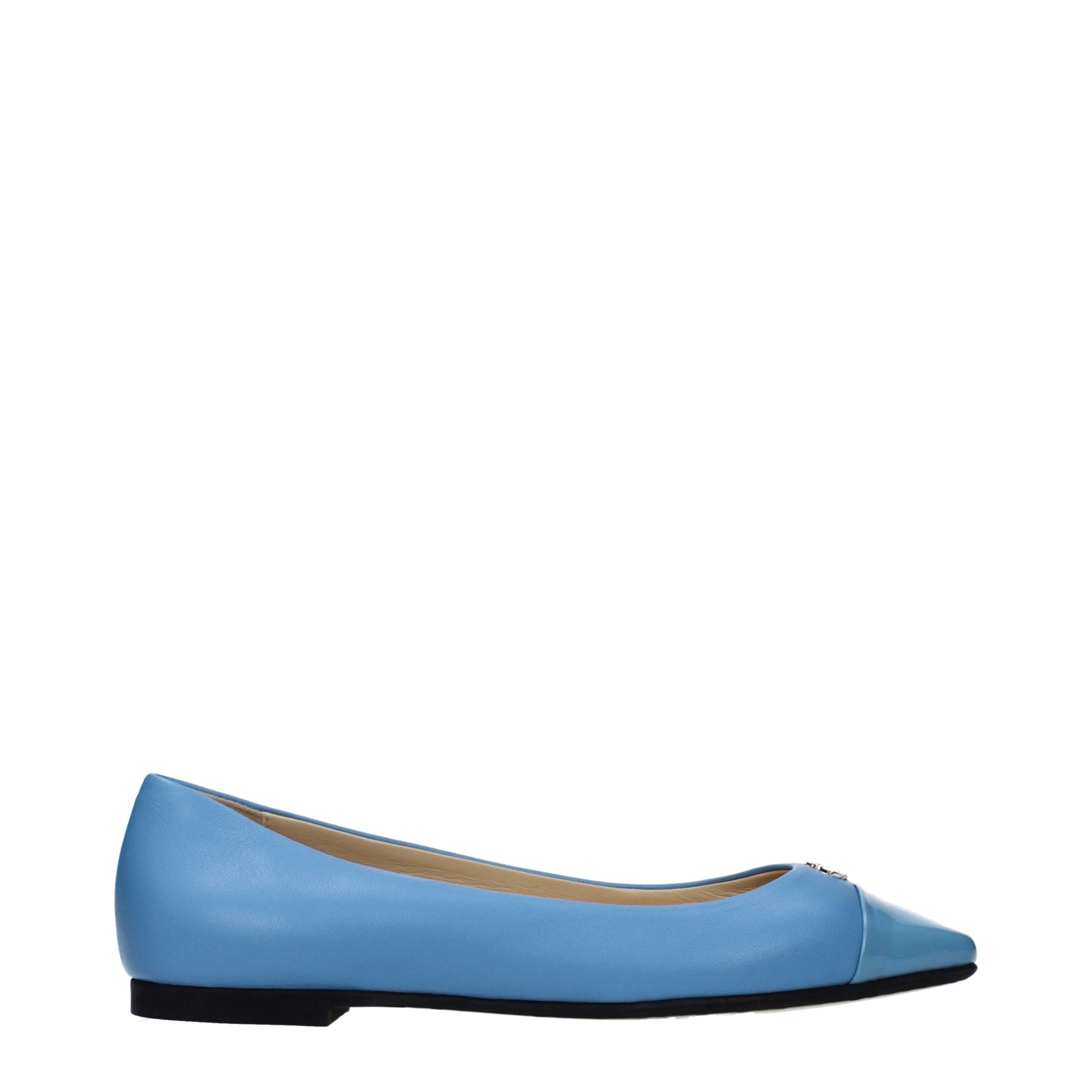 Jimmy Choo Hellblaue Ballerinas aus Leder