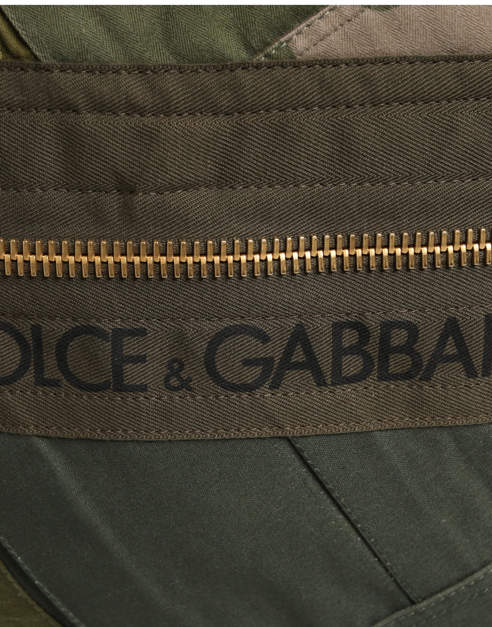 Dolce & Gabbana Militärgrüner Patchwork-Rucksack Tasche Herren Tasche
