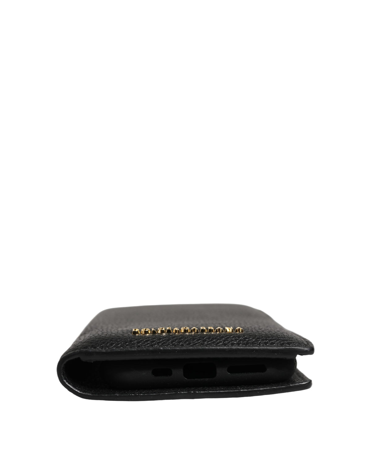 Dolce & Gabbana Case Flip Cover Schwarz Kalbsleder iPhone 11 Pro Handyhülle