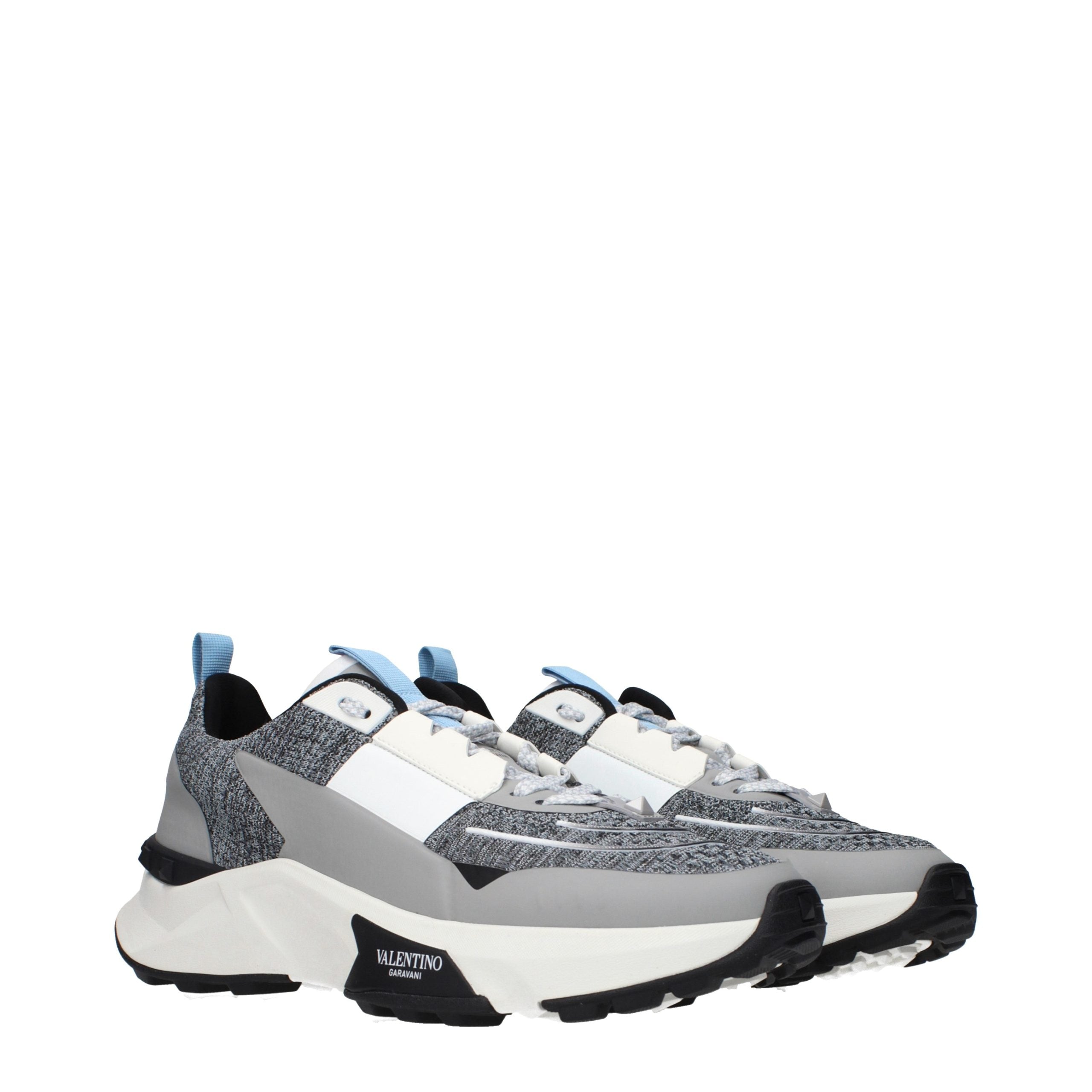 Valentino Garavani Graue Stoff-Sneaker mit niedrigem Schaft