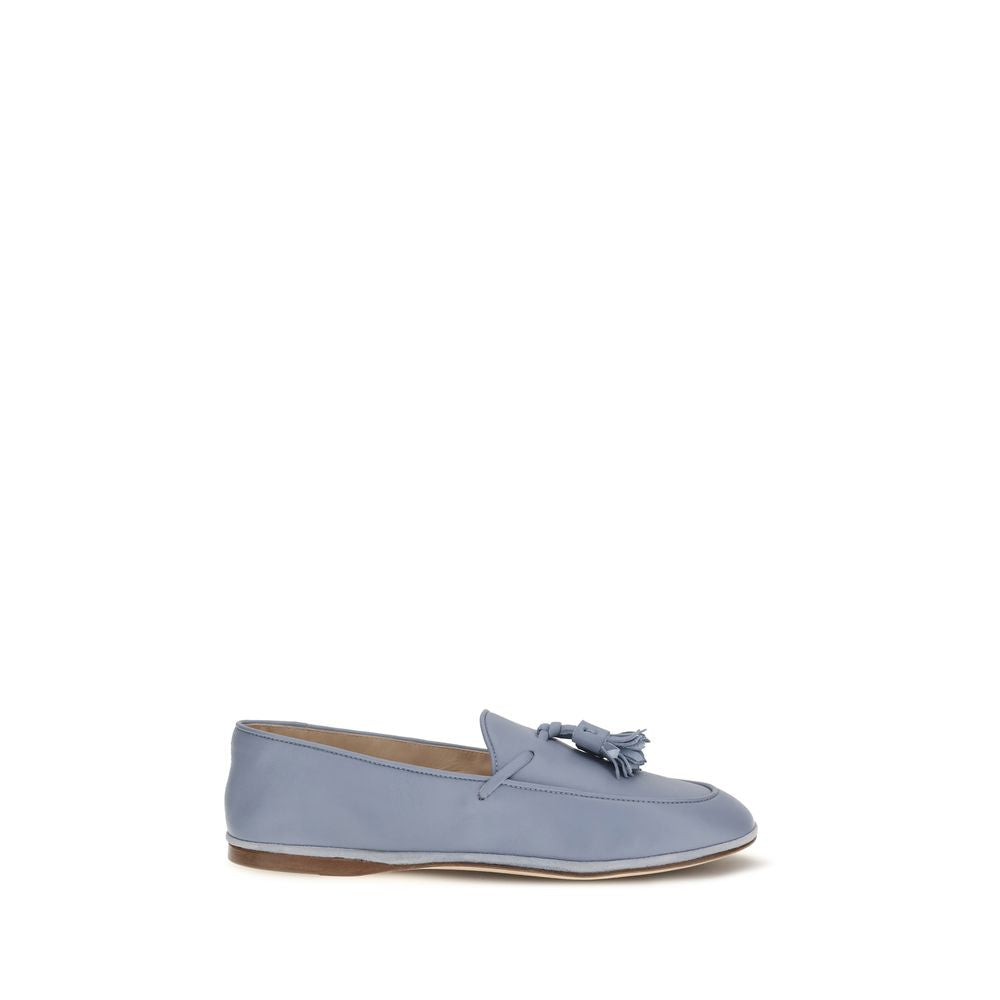 Fratelli Rossetti Blaue Kalbsleder Bos Taurus Slipper-Loafer
