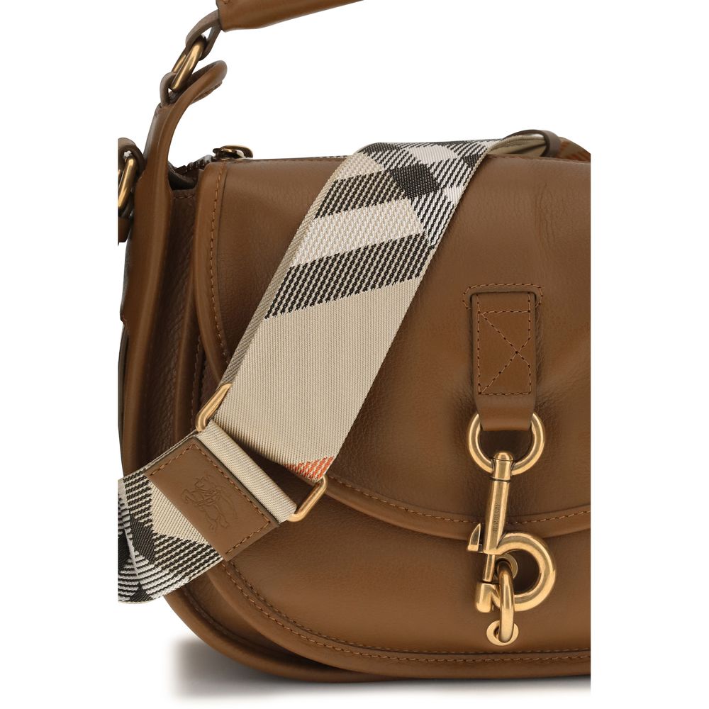 Burberry Braune Kalbsleder Bos Taurus Schultertasche