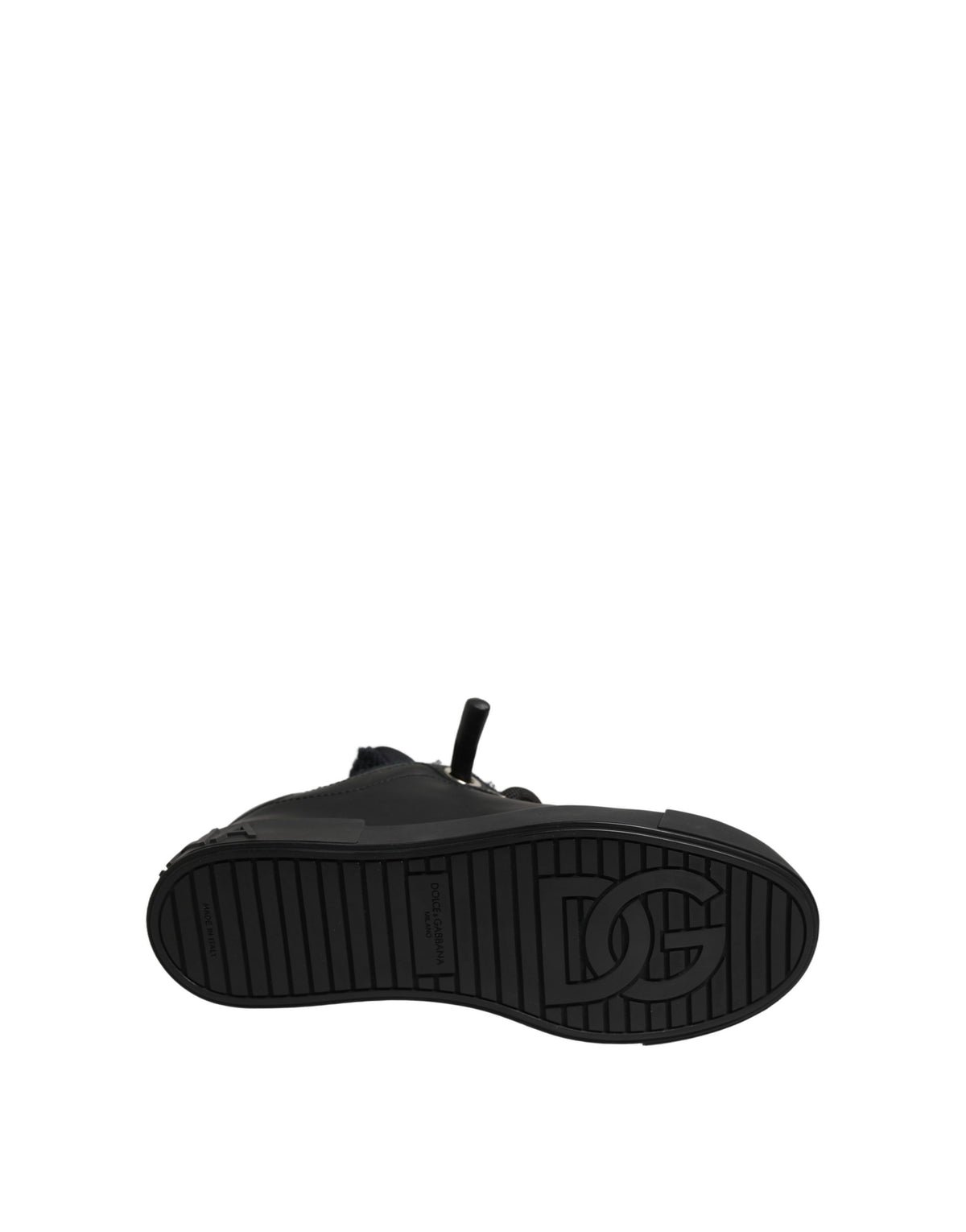Dolce & Gabbana Schwarze Leder Low Top Portofino Sneaker