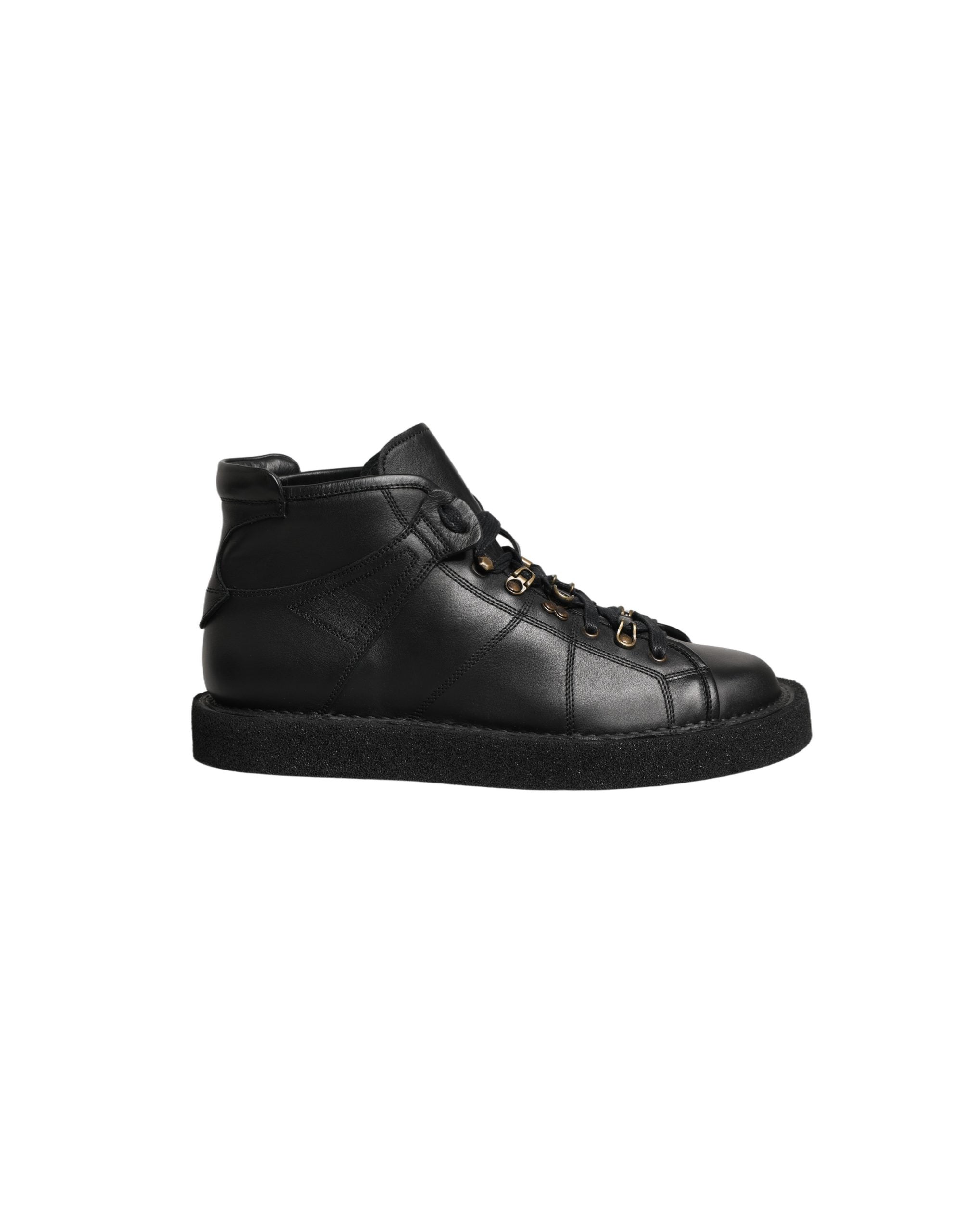 Dolce & Gabbana Schwarze Leder Schnür-Stiefeletten für Herren