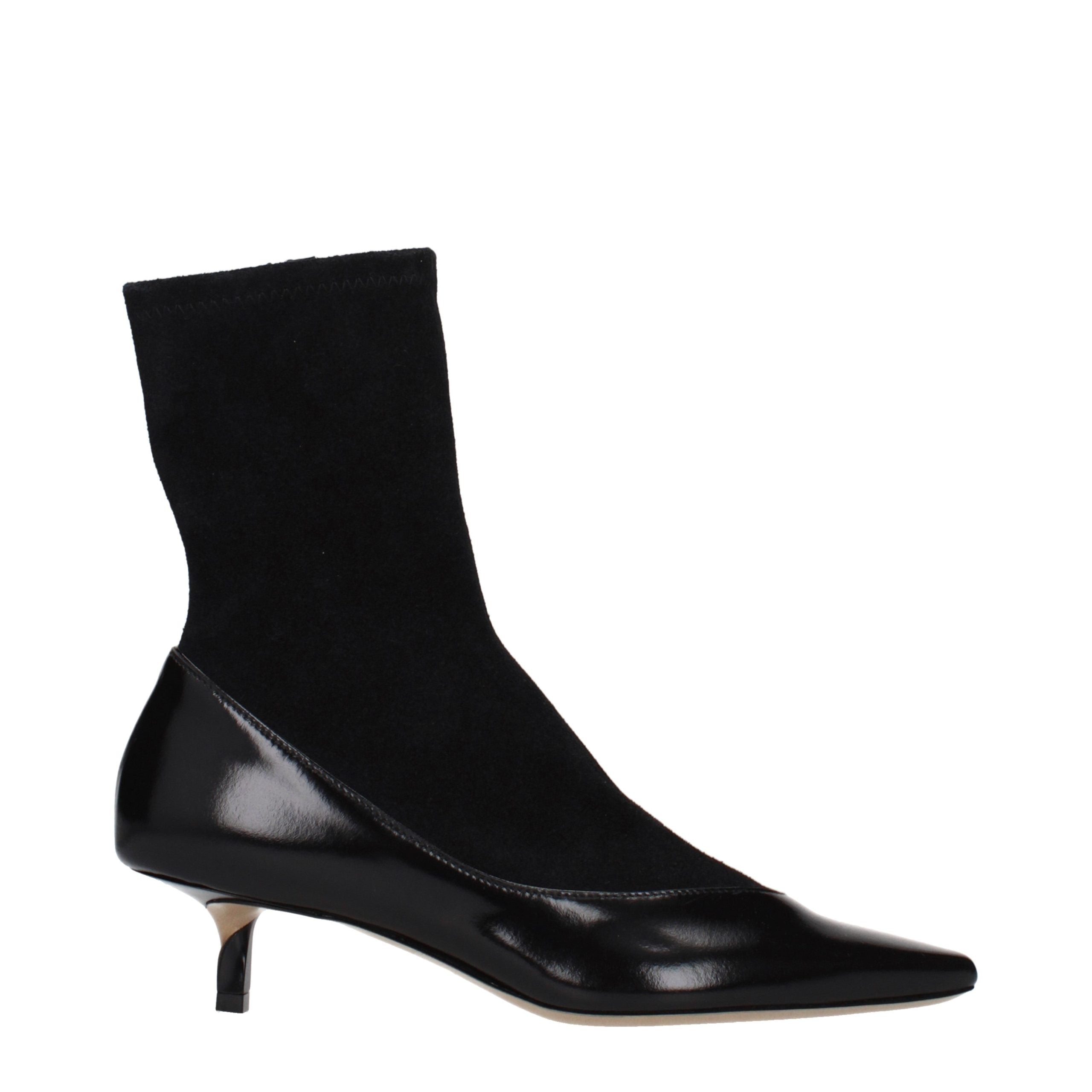 Jacquemus Schwarze Leder-Stiefeletten