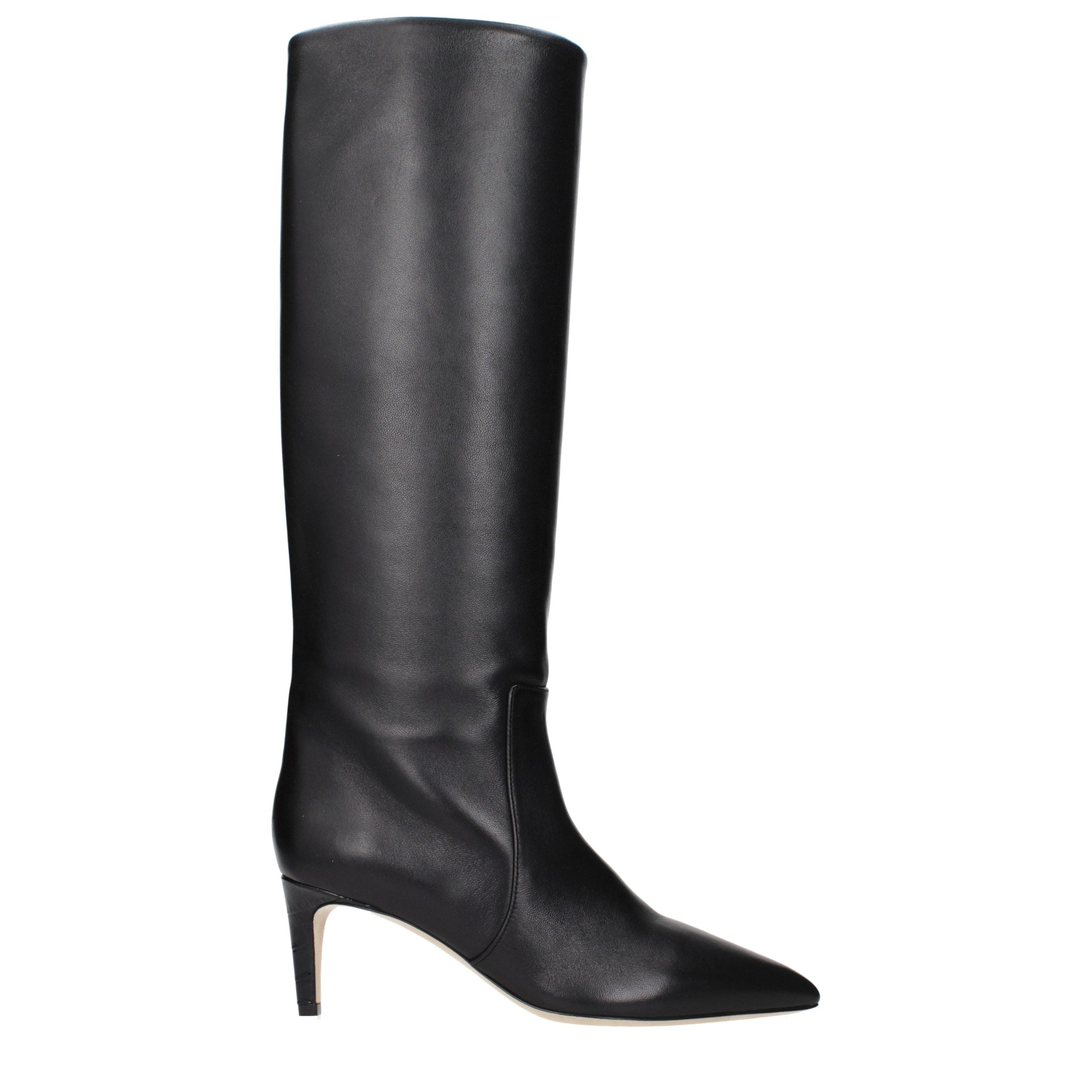 Paris Texas Schwarze Leder-Stiefeletten
