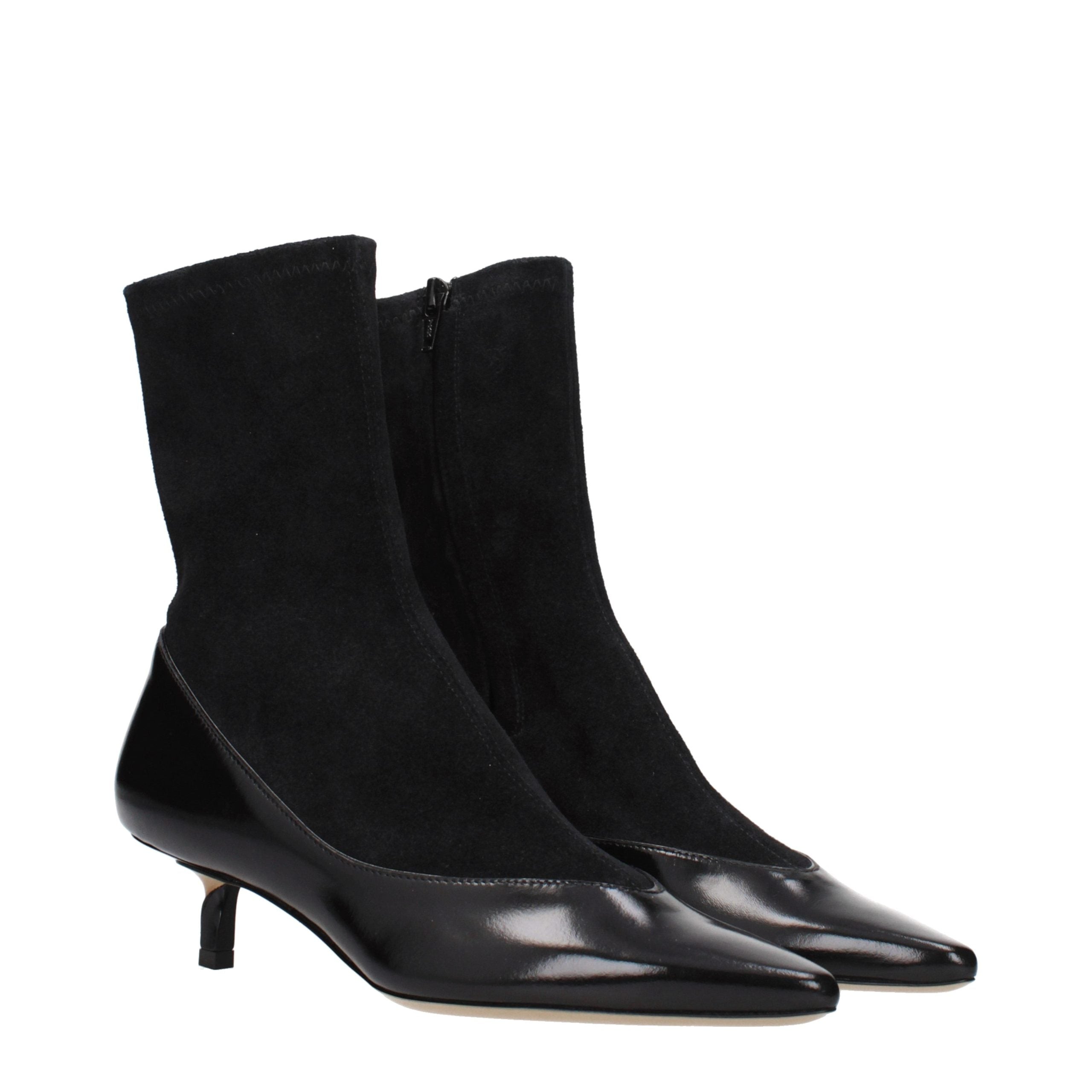 Jacquemus Schwarze Leder-Stiefeletten