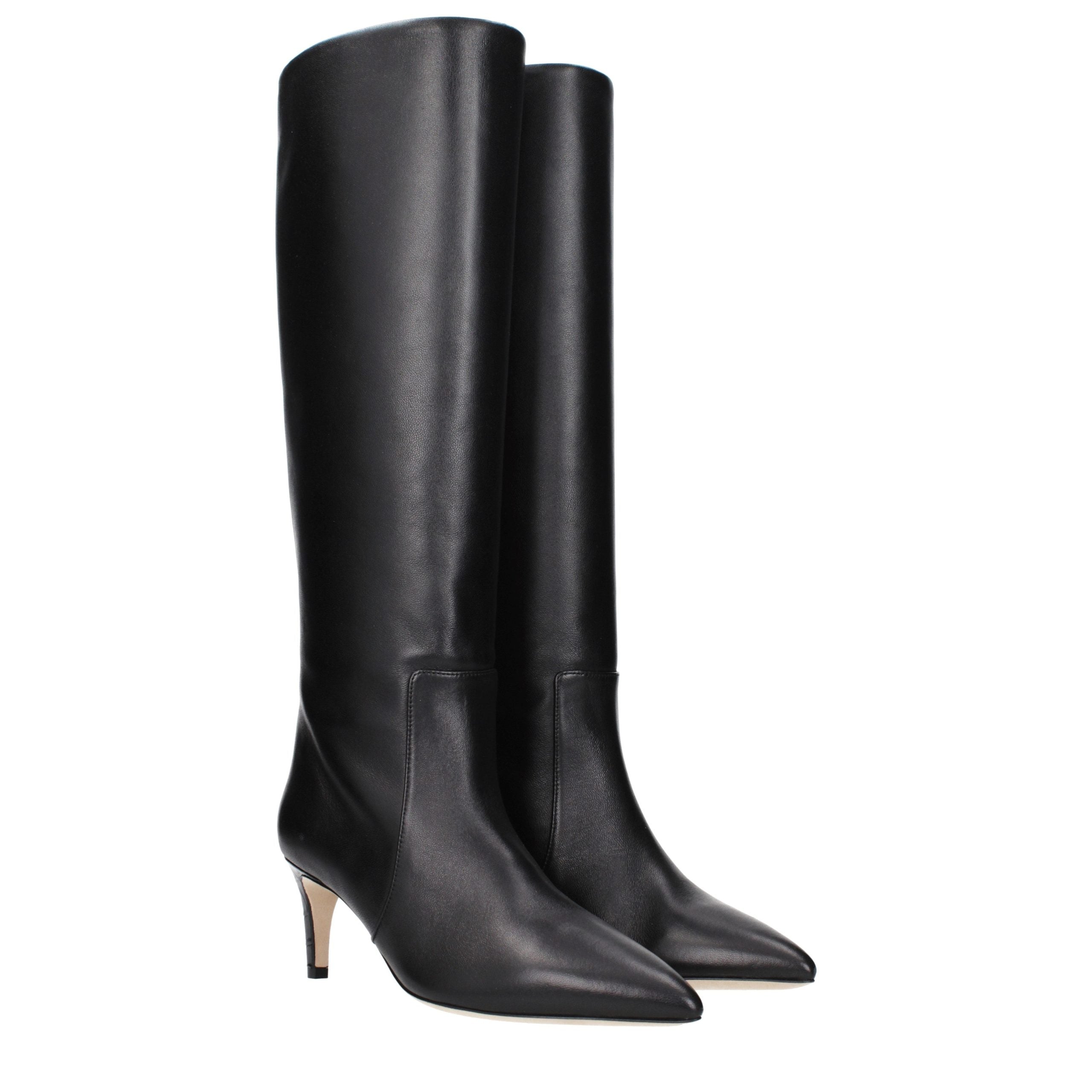 Paris Texas Schwarze Leder-Stiefeletten