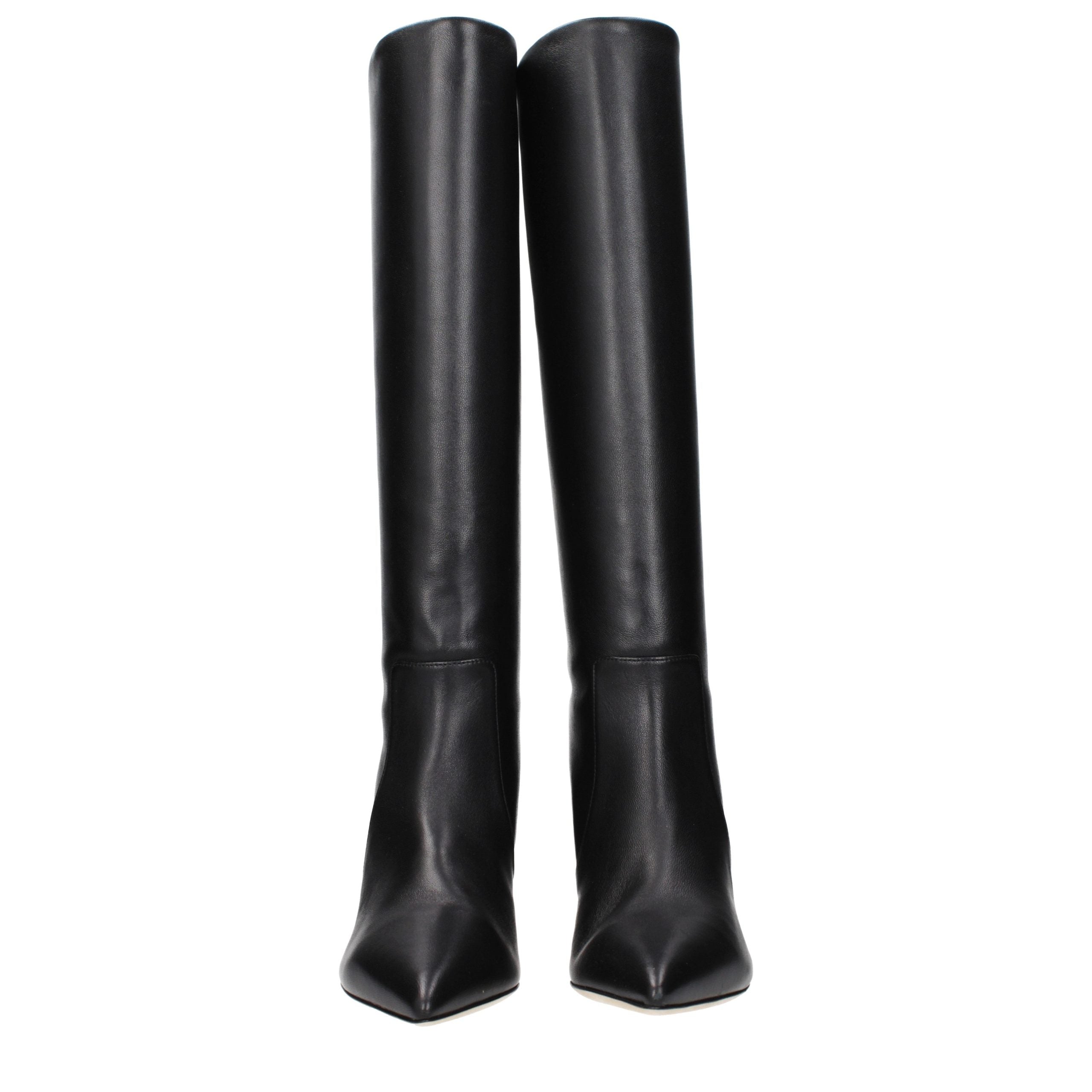 Paris Texas Schwarze Leder-Stiefeletten